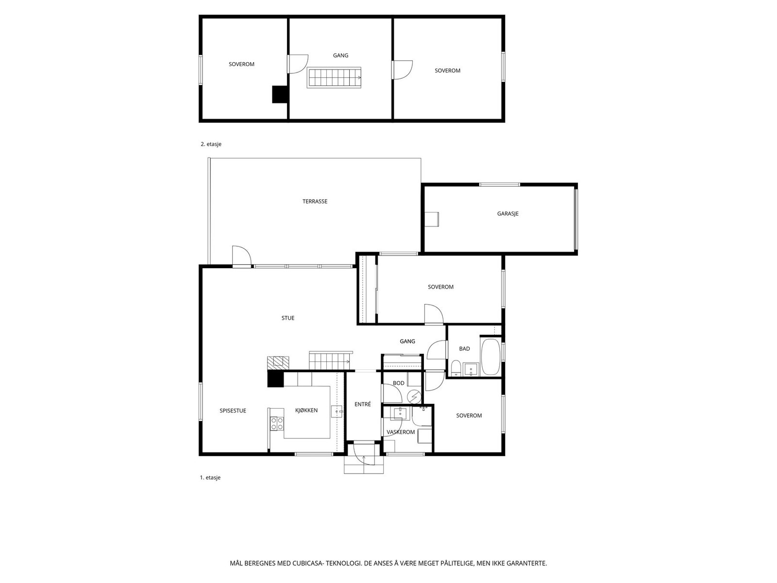 Plantegning begge plan. Galleribilde