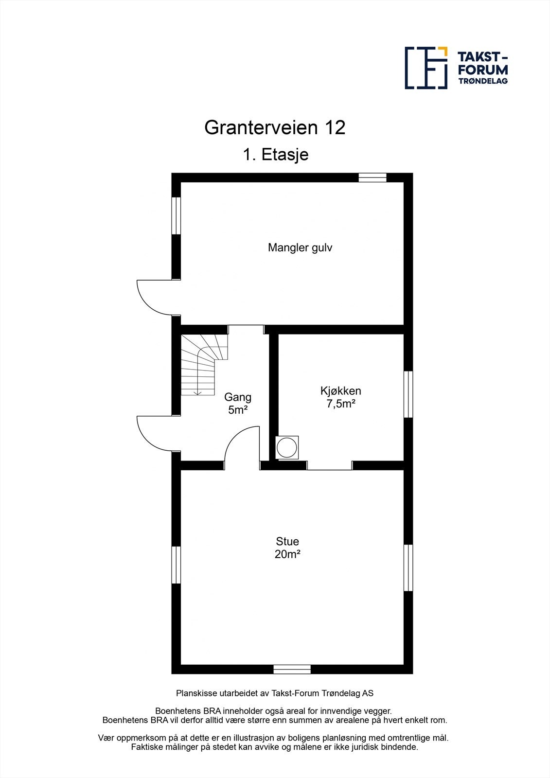 Planskisse 1. etasje. Galleribilde