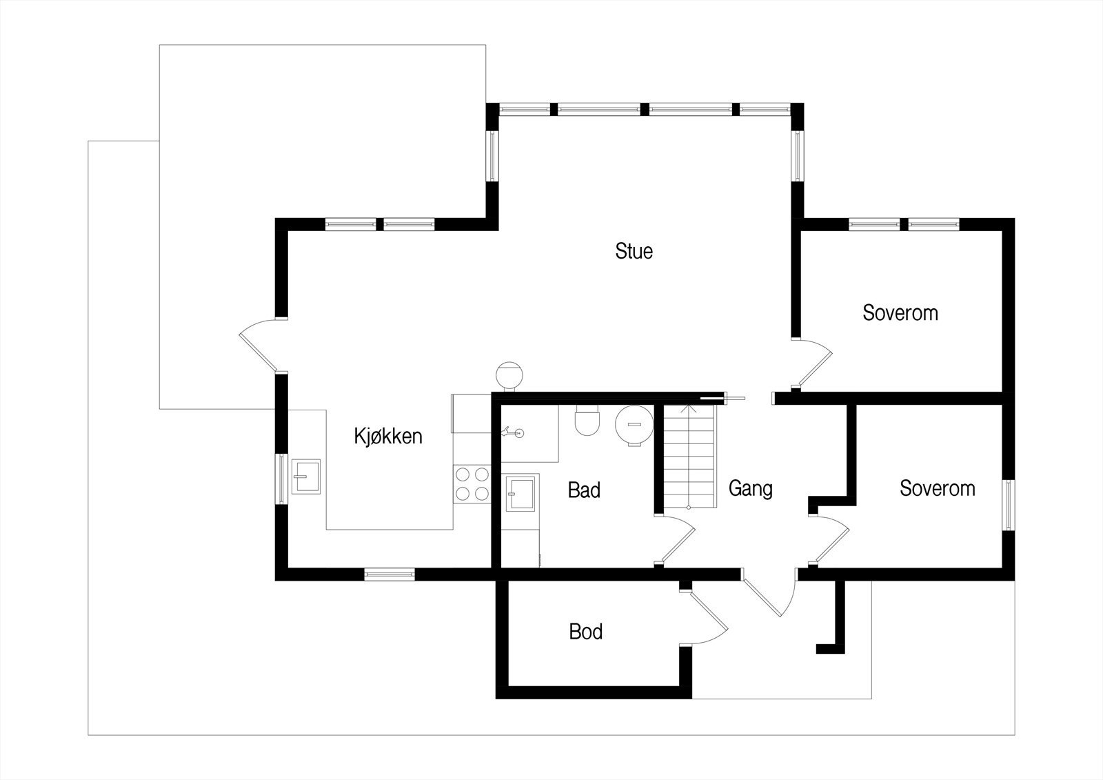 Plantegning 1.etg Galleribilde