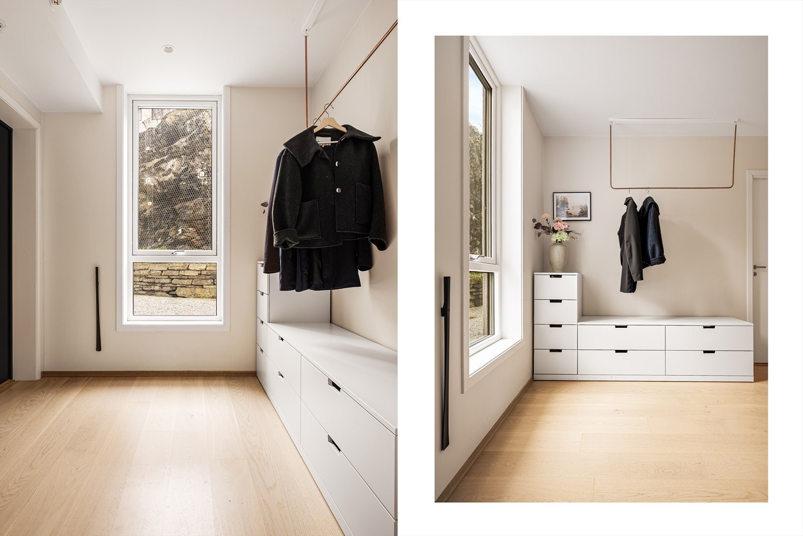 Her vises gangen som har rikelig oppbevaringsplass til yttertøy og annet. Galleribilde