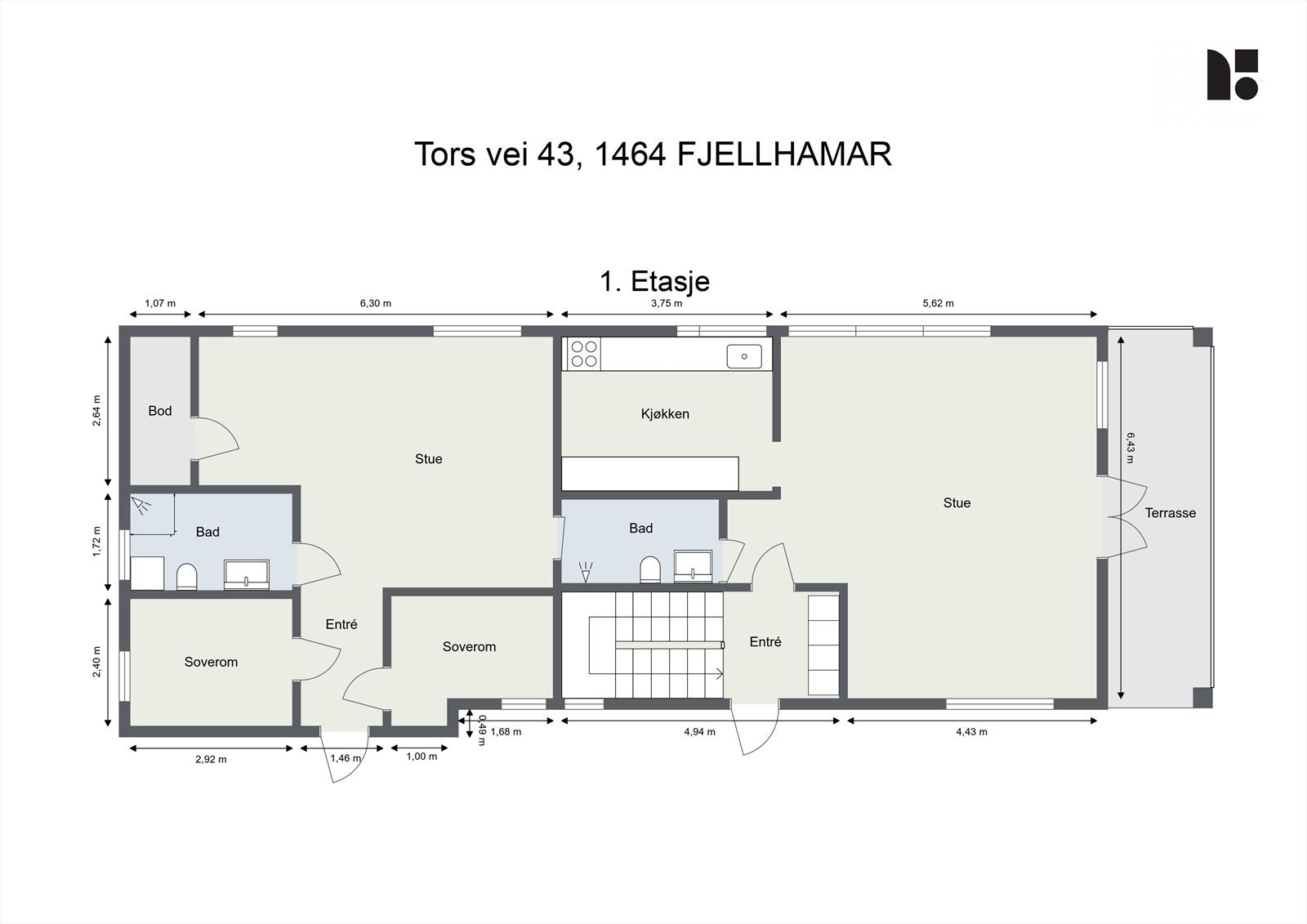 Plantegning - 1. etasje Galleribilde