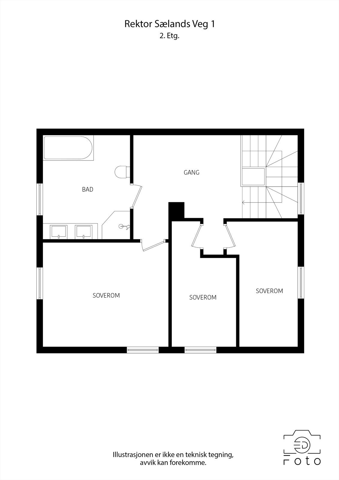Plantegning slik boligen fremstår i dag Galleribilde