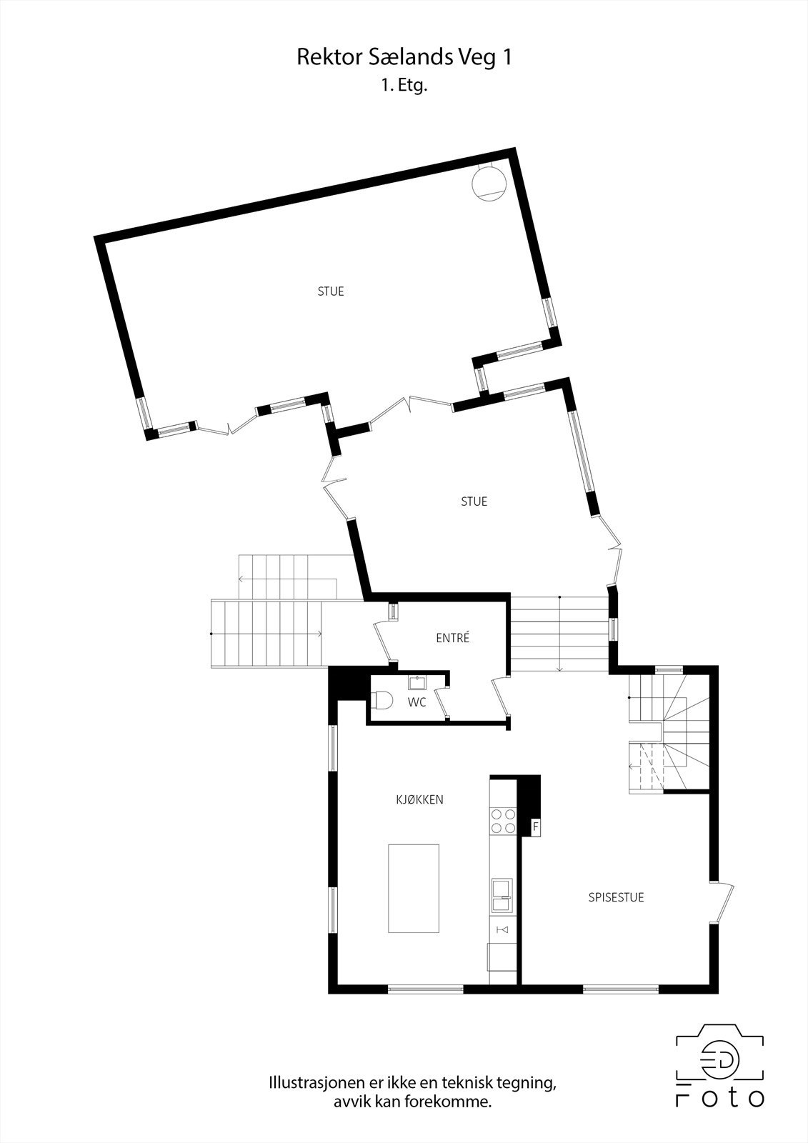 Plantegning slik boligen fremstår i dag Galleribilde