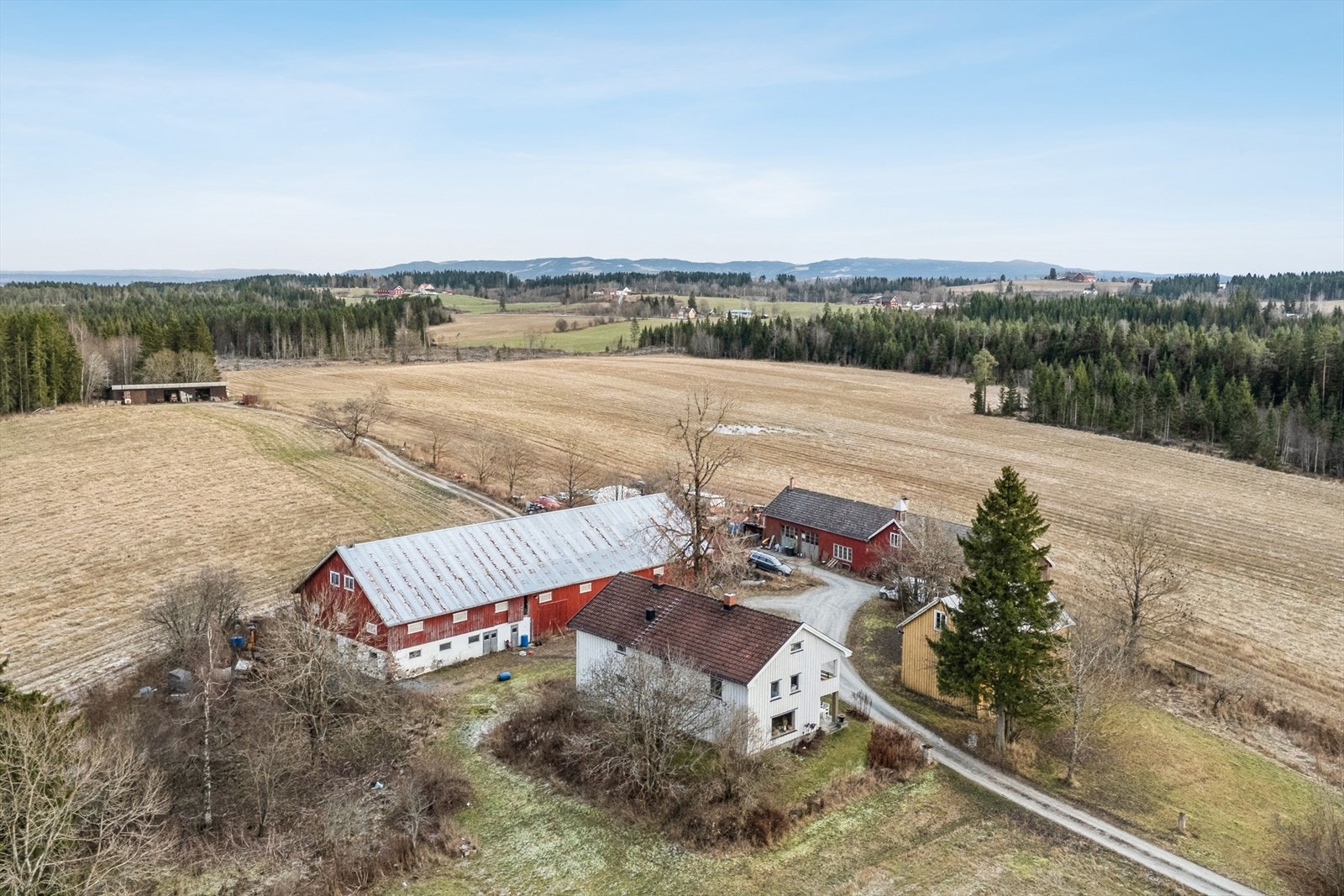 Gårdstunet med våningshuset i forgrunnen Galleribilde