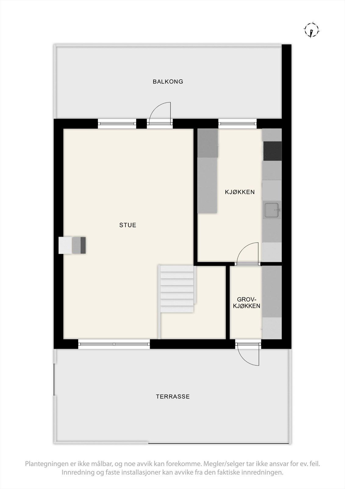 Plantegning 2.etg. BRA-i 45 m² Galleribilde