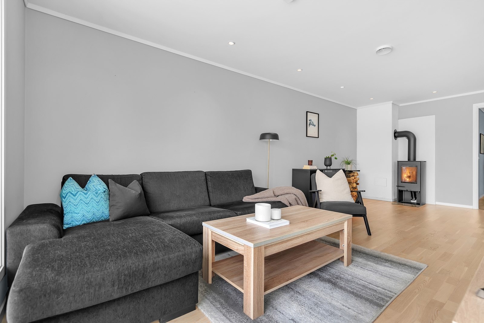 God plass til å innrede med sofagruppe og tilhørende møbler. Galleribilde