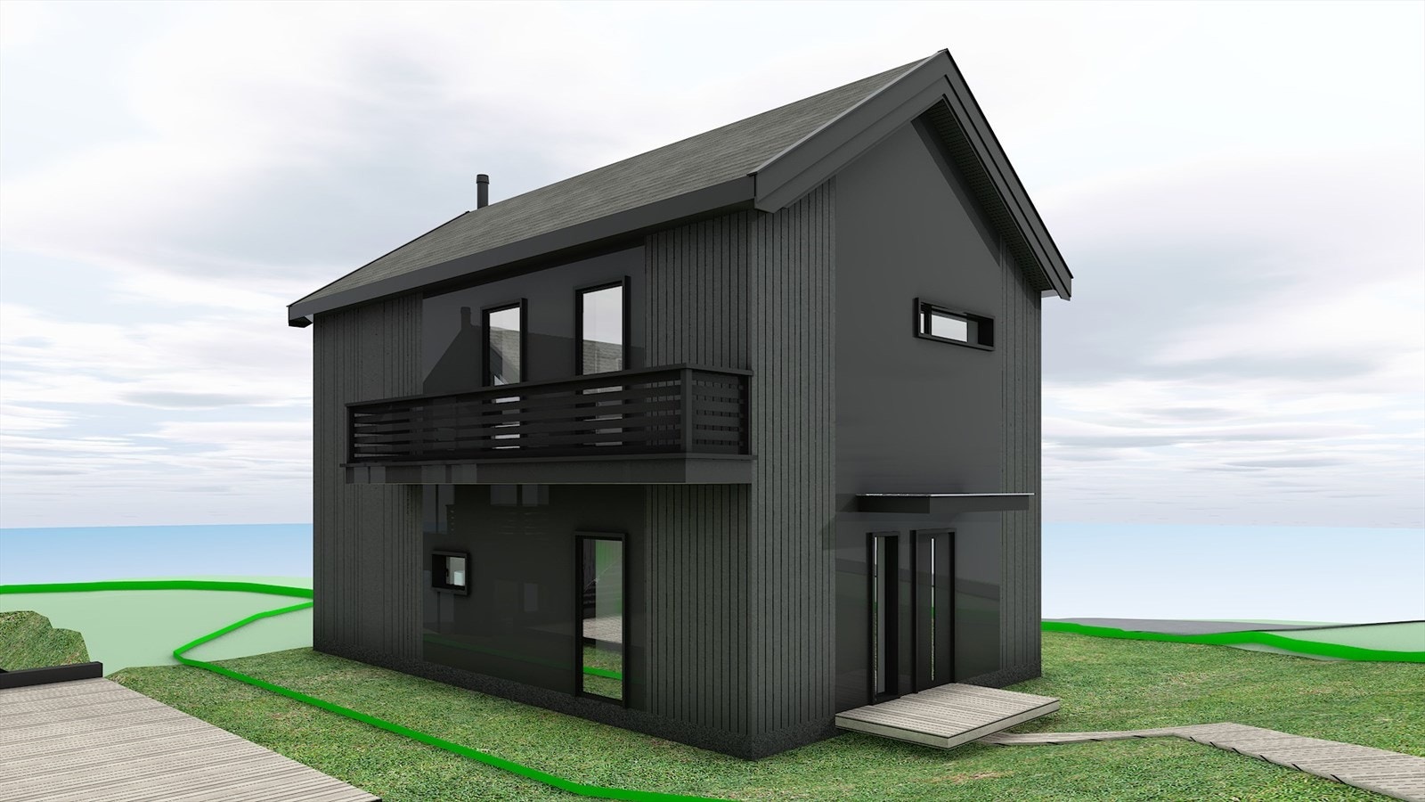 Illustrasjonsbilde. Maksimal tillatt bebygd areal (BYA) = 25 % av tomtens nettoareal for eneboliger, og 30% for tomannsboliger. Galleribilde