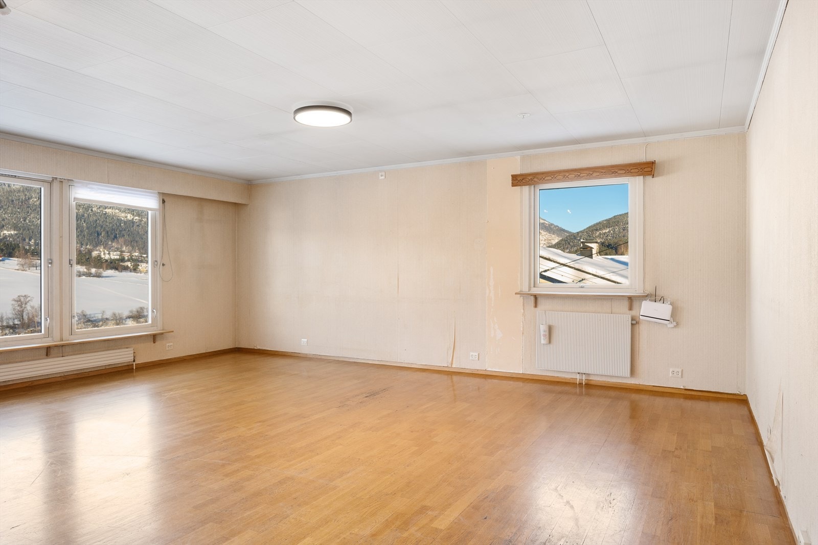 Oppvarming via radiatorer tilknyttet sentralfyranlegget. Galleribilde