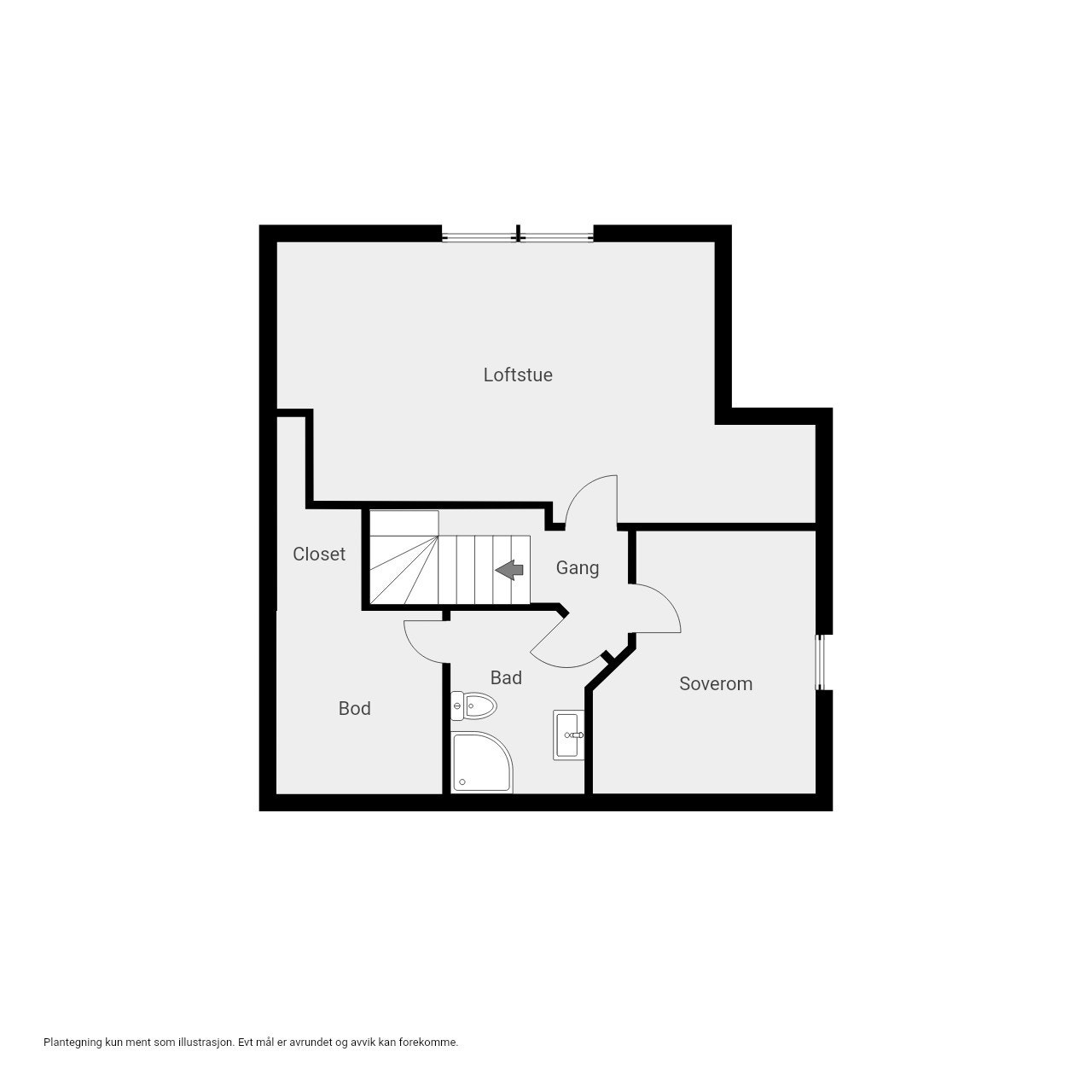 Plantegning loft Galleribilde