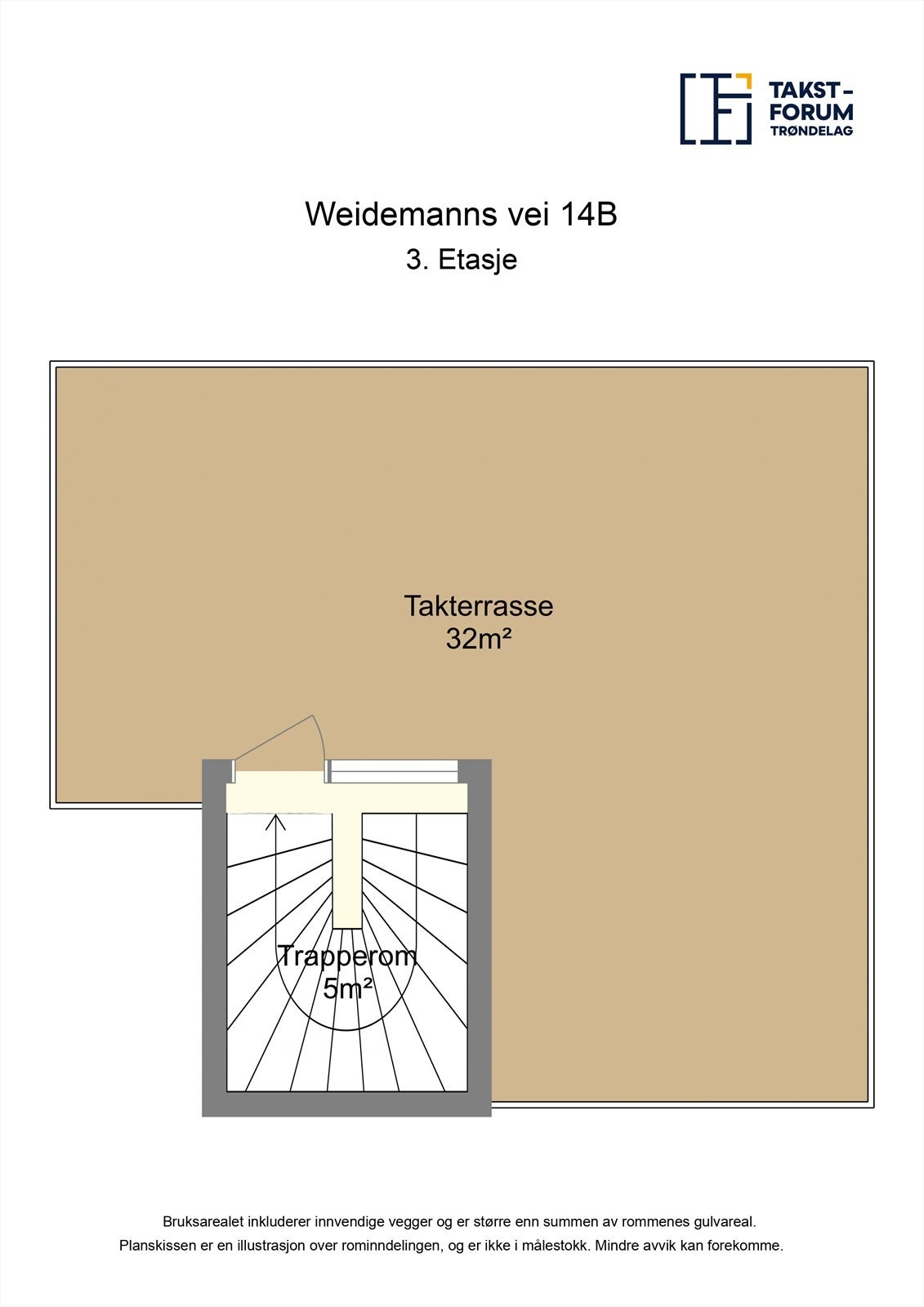 Planskisse takterrasse Galleribilde