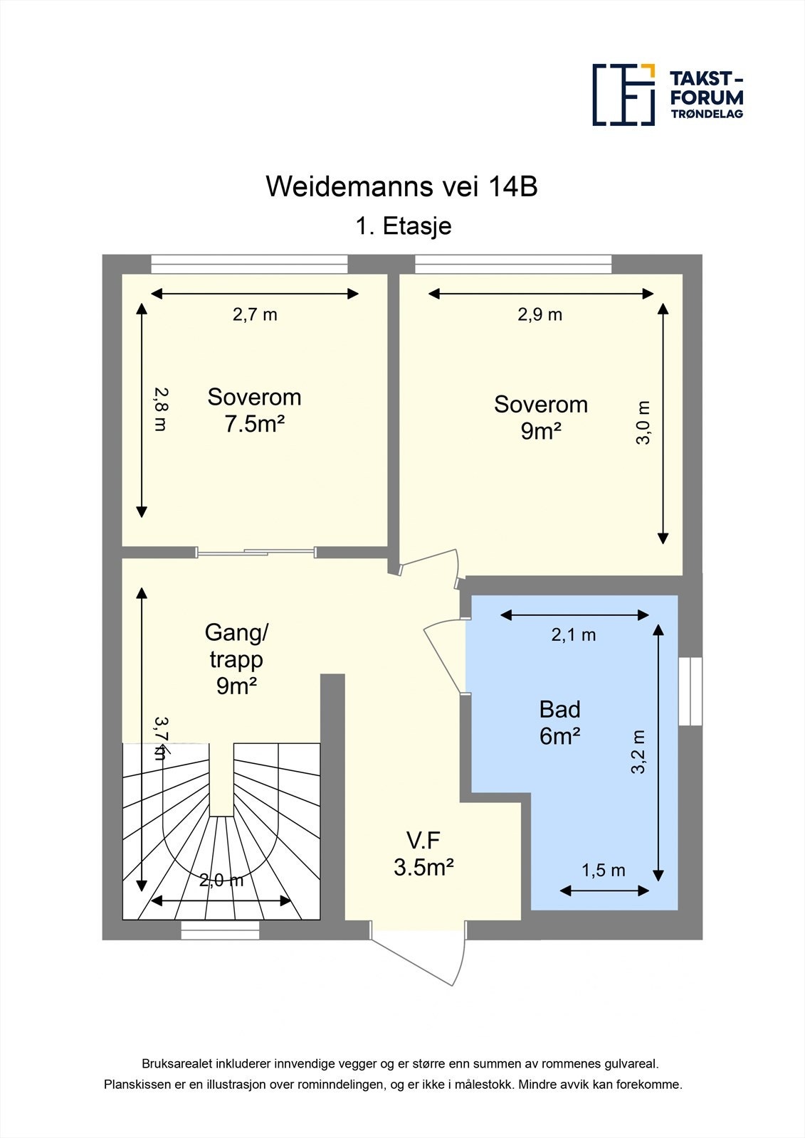 Planskisse 1. etasje. Galleribilde