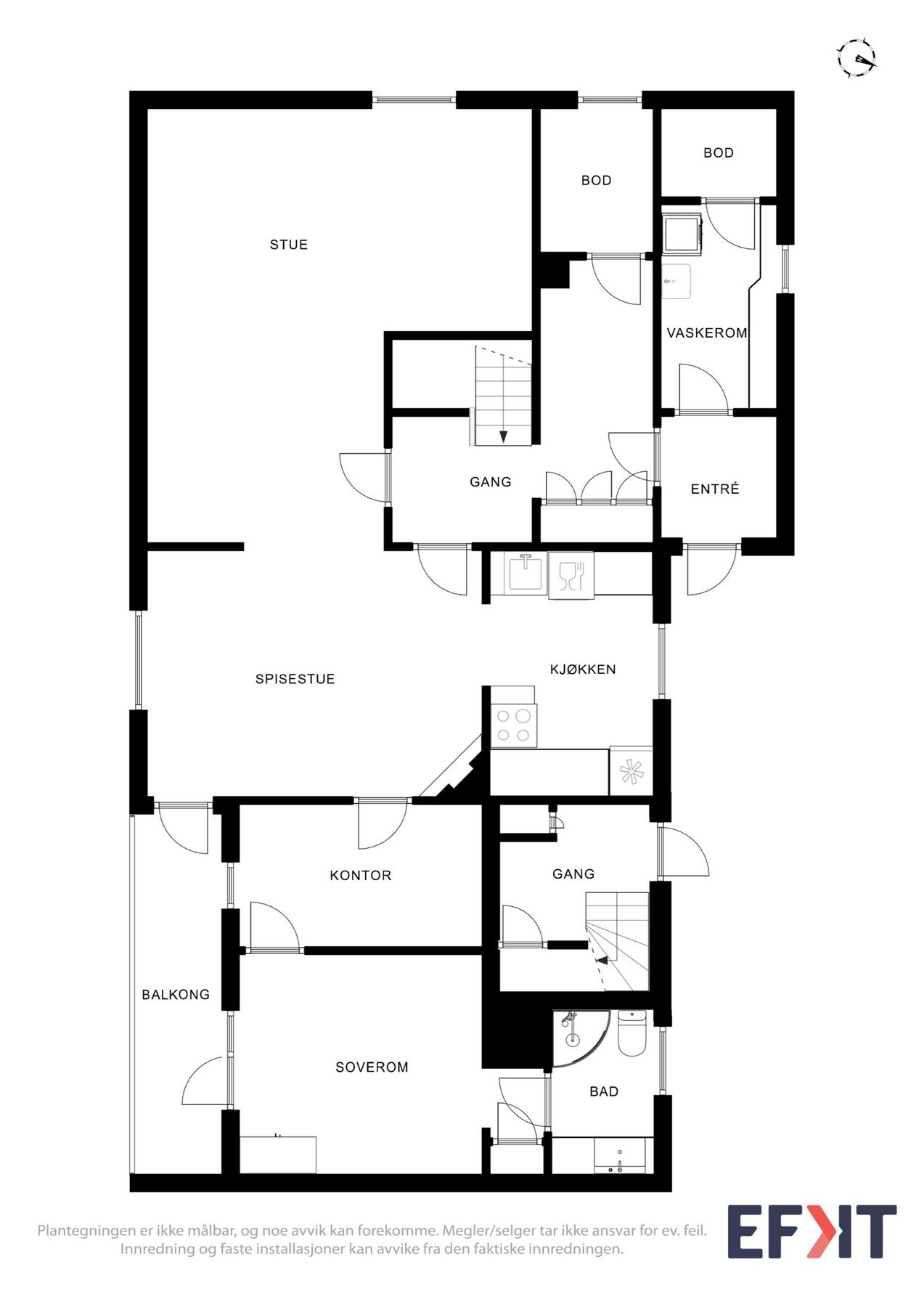 Plantegning hovedetasje. Galleribilde