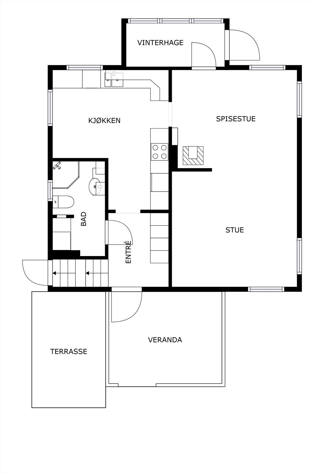 Plantegning 1. etasje Galleribilde