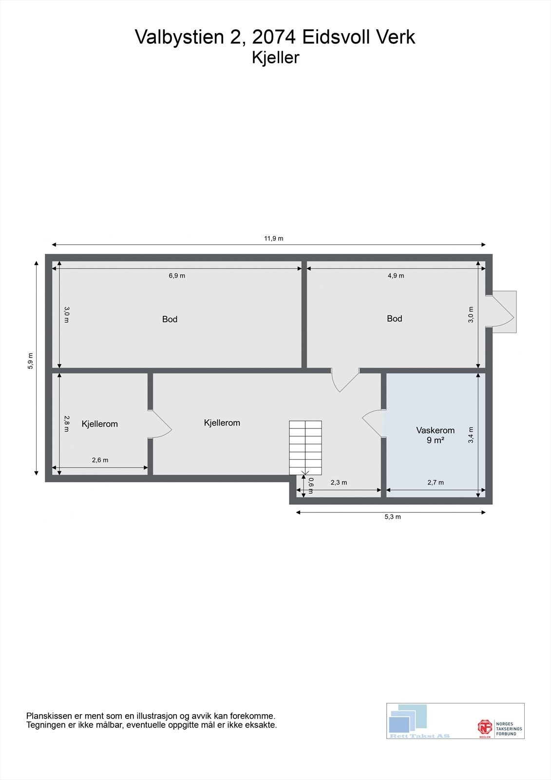 Plantegning kjeller. Galleribilde