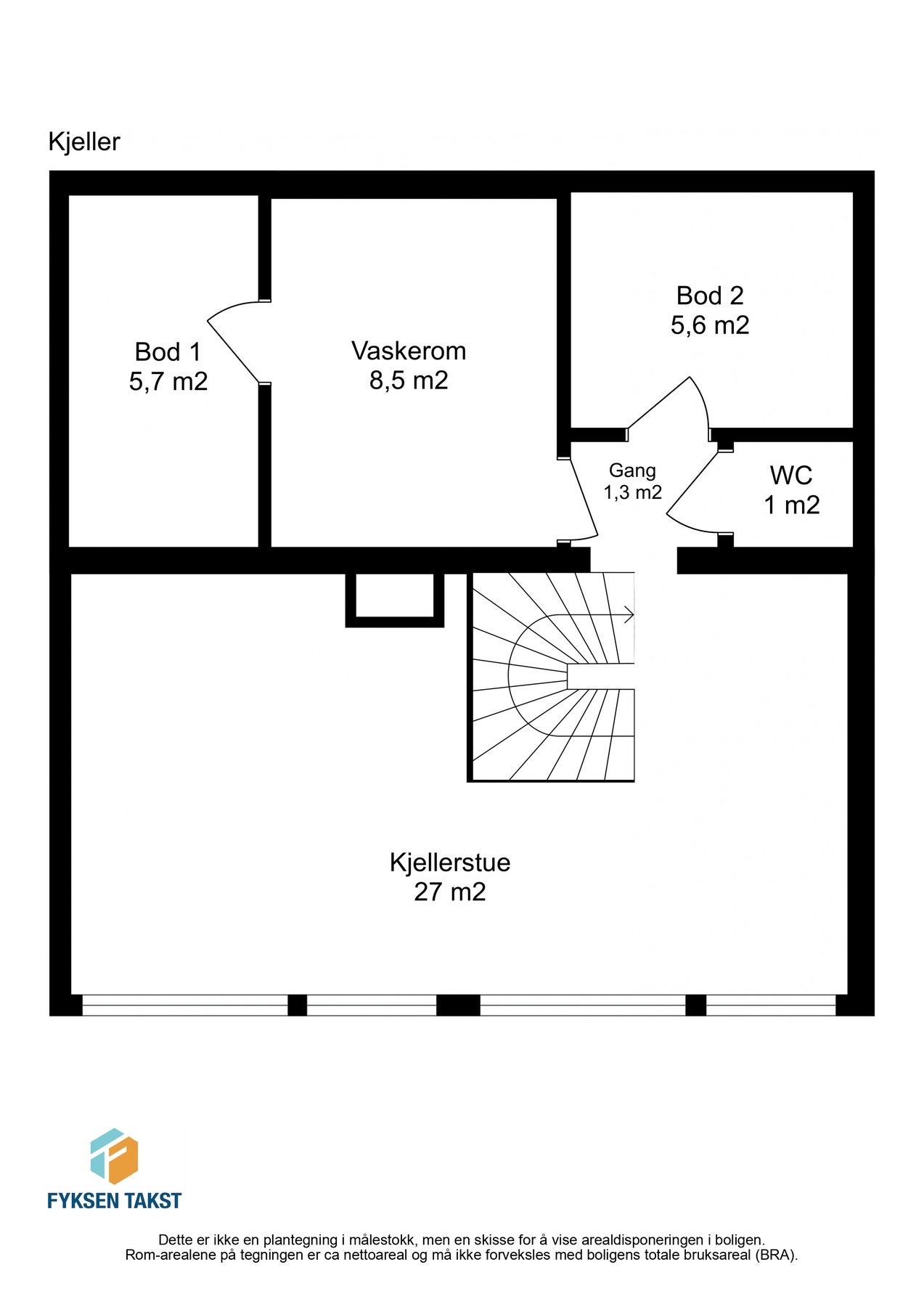 Plantegning kjeller. Galleribilde