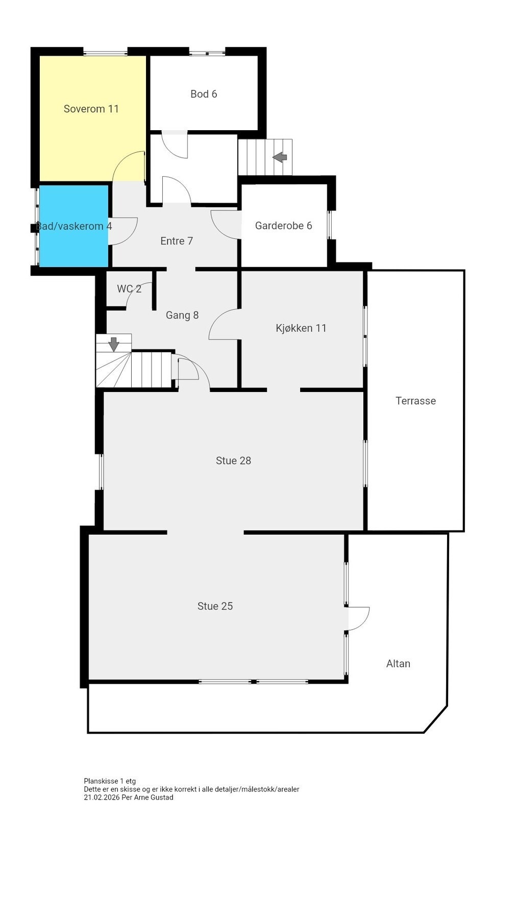 Plantegning 1. etasje. Galleribilde