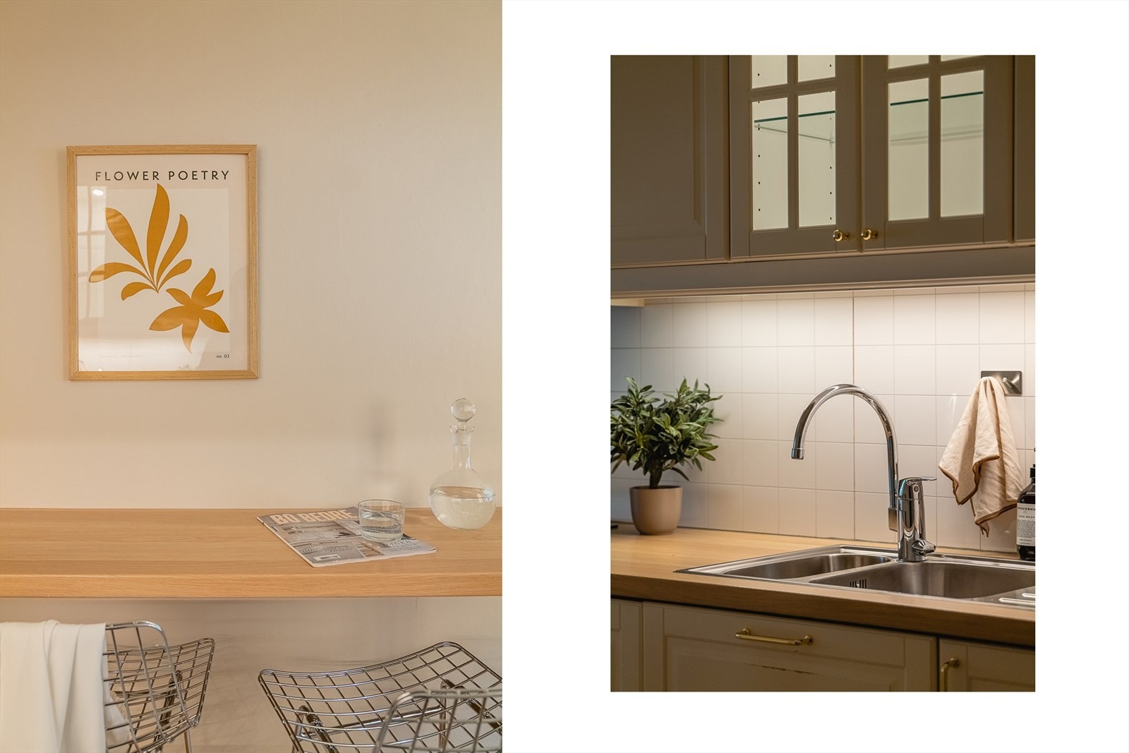 På kjøkkenet er det også en praktisk bar løsning/sitteplass. Galleribilde