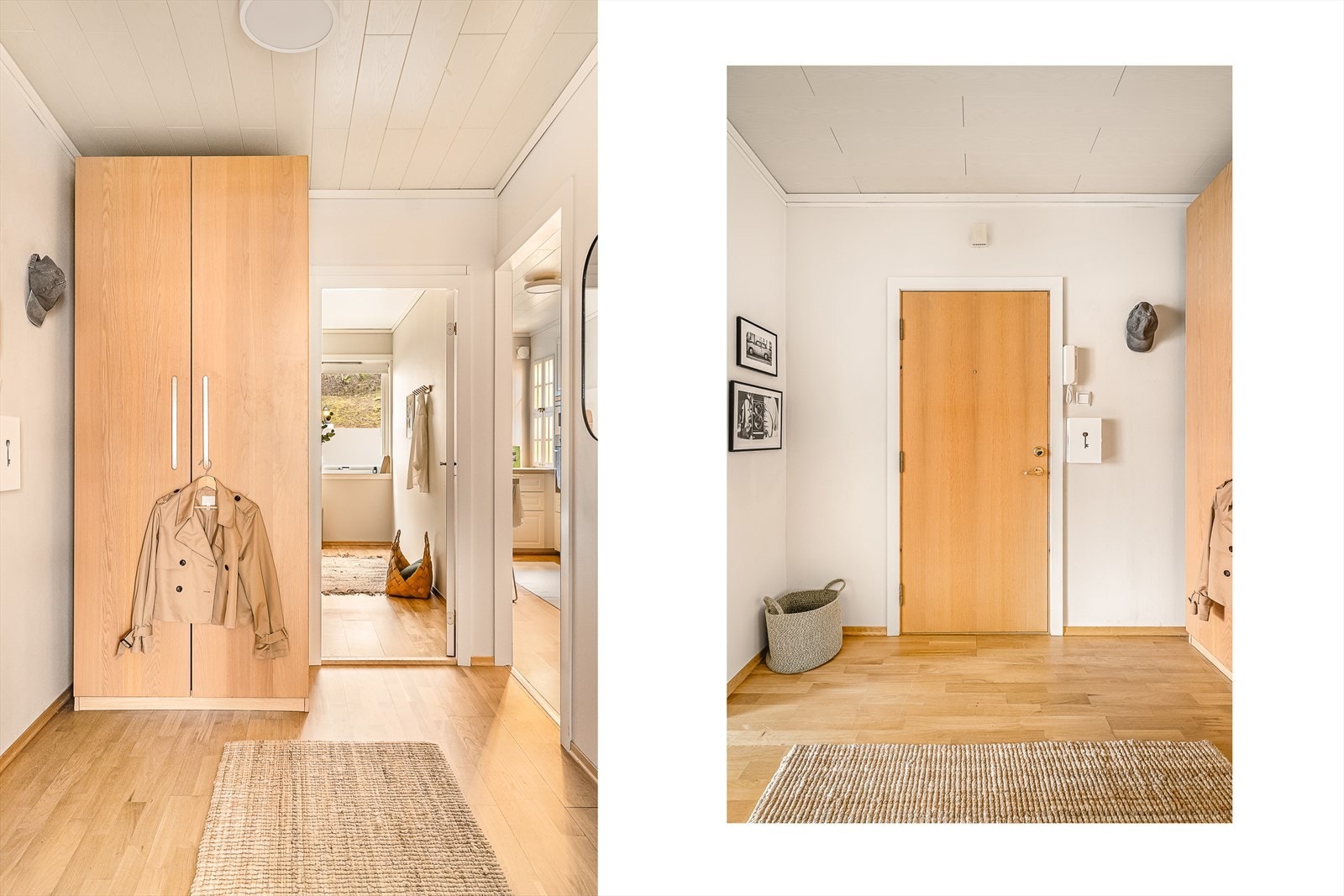 Entré/gang på 5,7 kvm. Praktisk garderobeskap for oppbevaring av yttertøy medfølger. Galleribilde