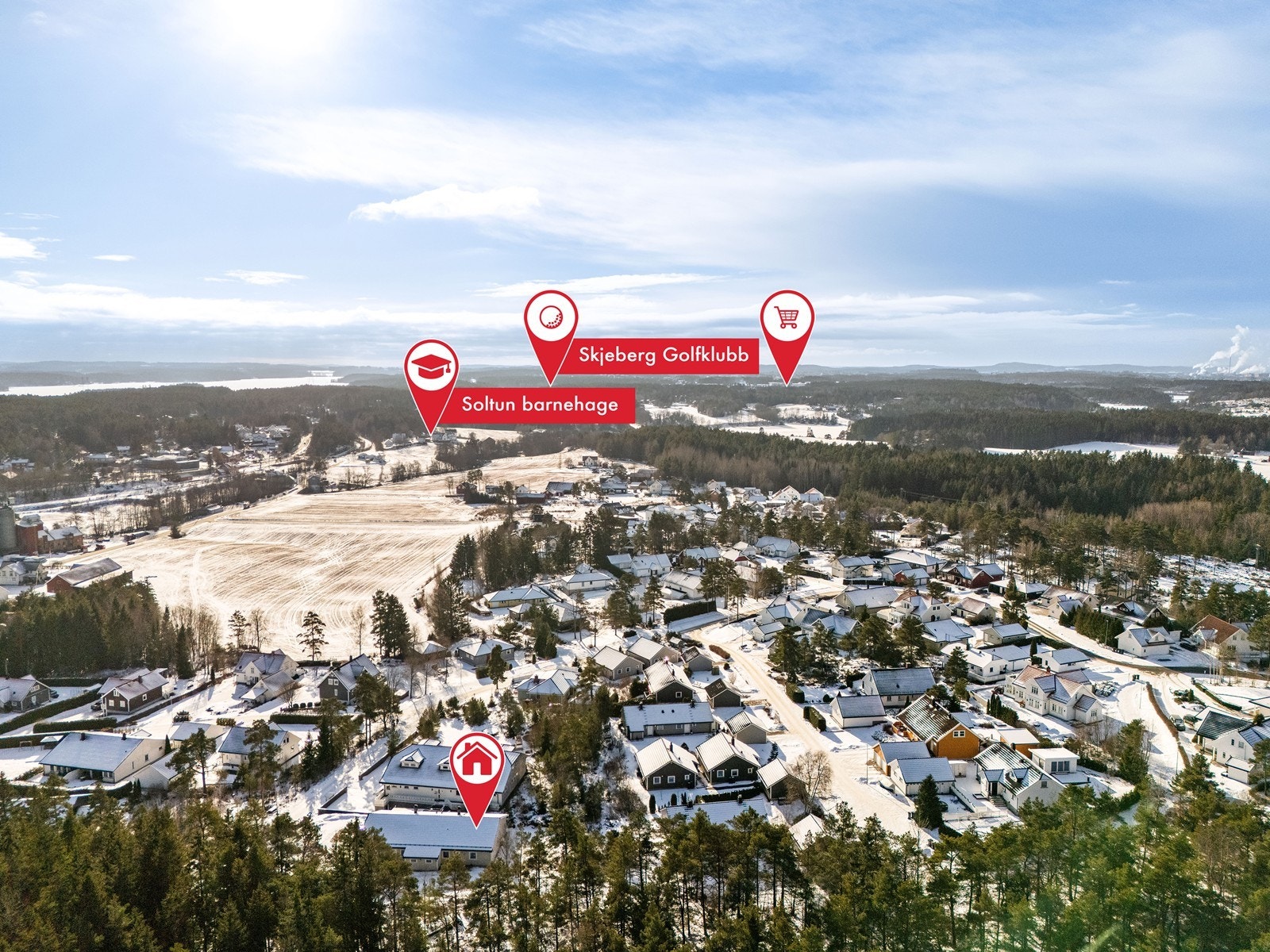 Nærområdet har kort vei til Skjeberg Golfklubb. Galleribilde