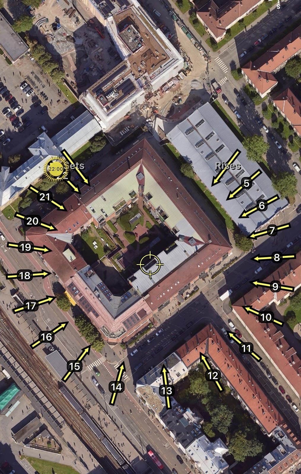 Illustrasjon av solforholdene. Sol på terrassen stort sett hele dagen midtsommers. Galleribilde
