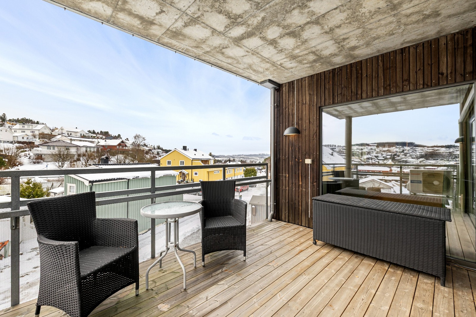 Her er det plass til å innrede balkongen med en sittegruppe. Galleribilde