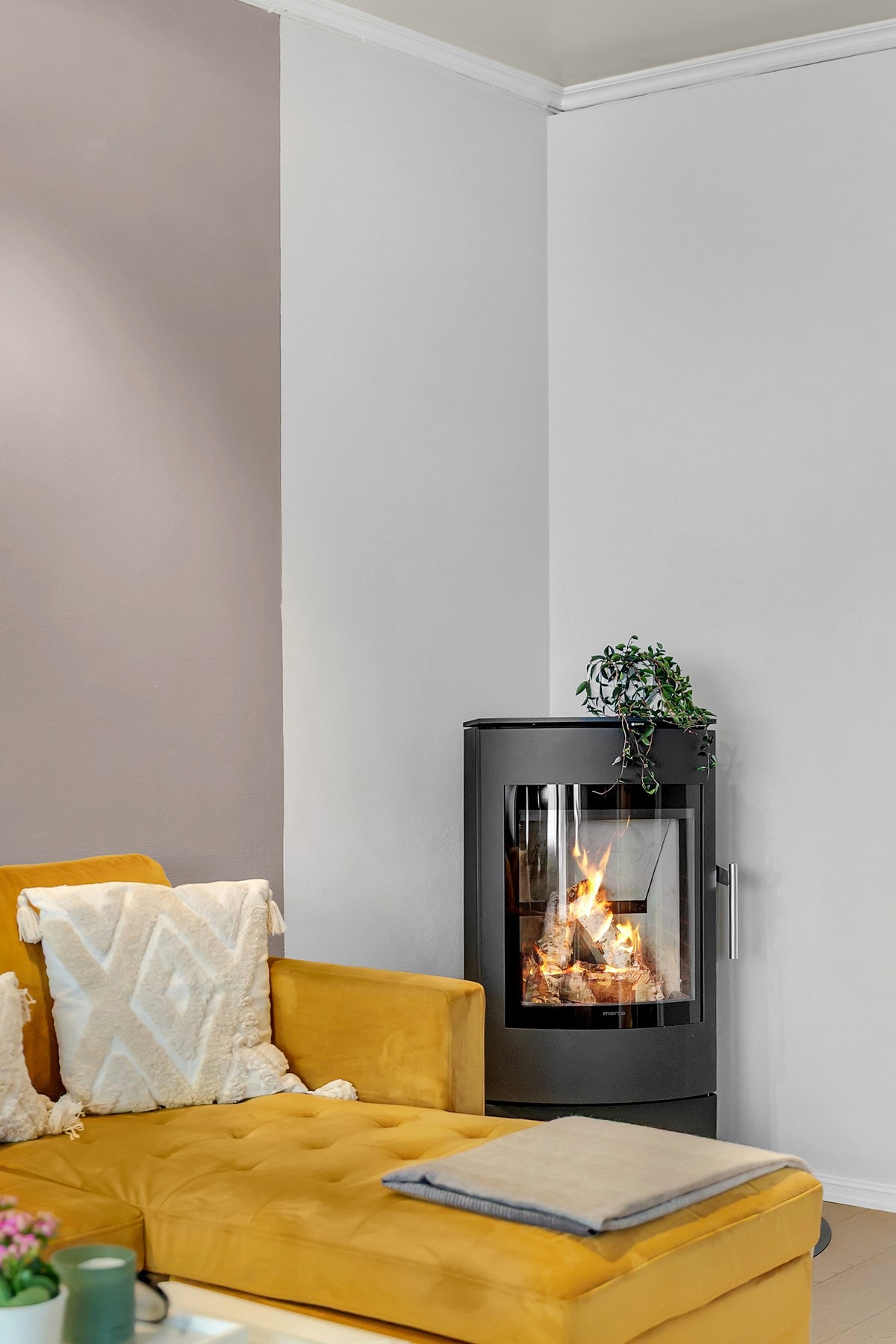 Herlig peis, som varmer på kalde vinterdager Galleribilde