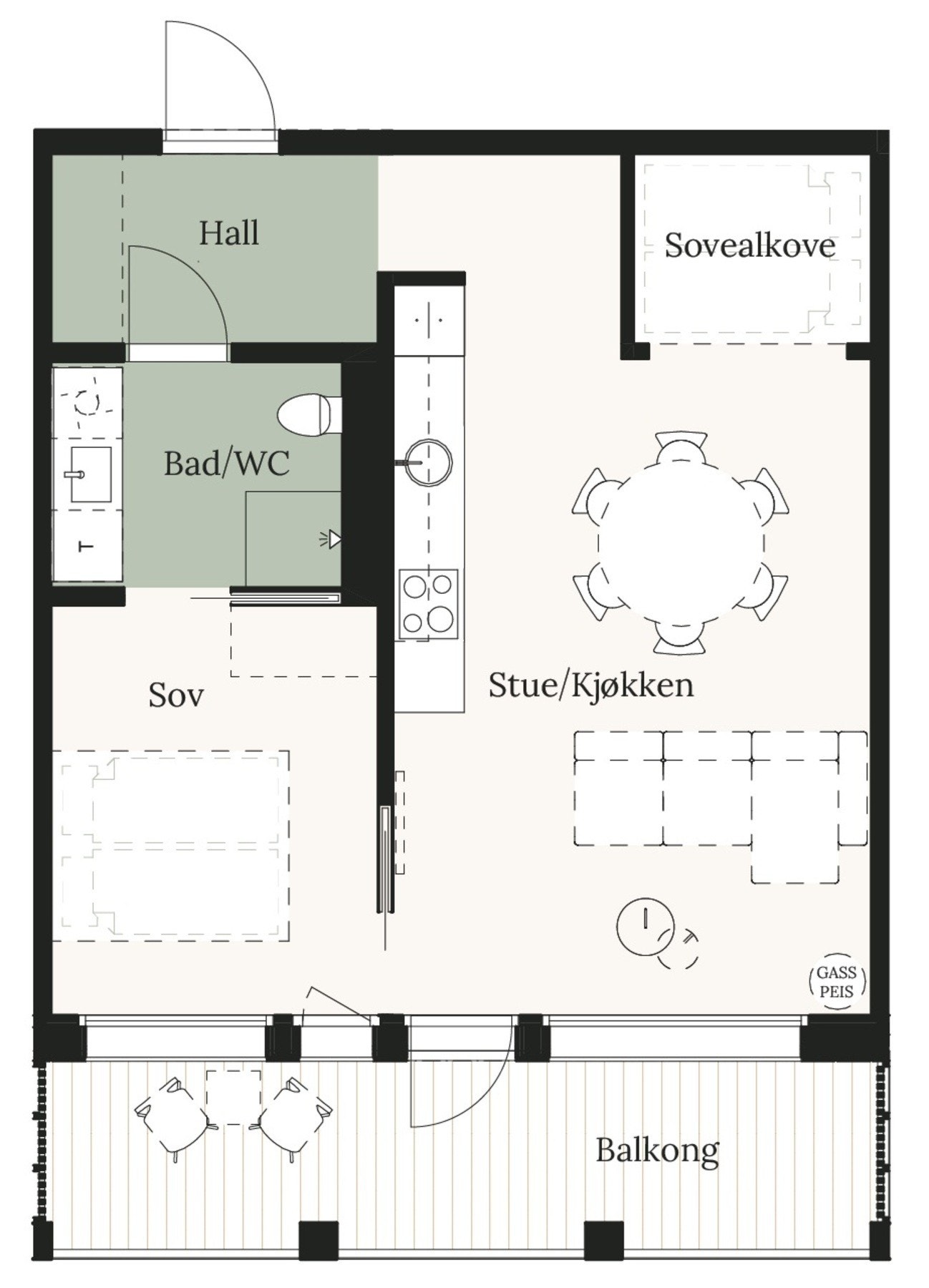 I tillegg: 5m2 bod, skilocker og garasjeplass. Galleribilde