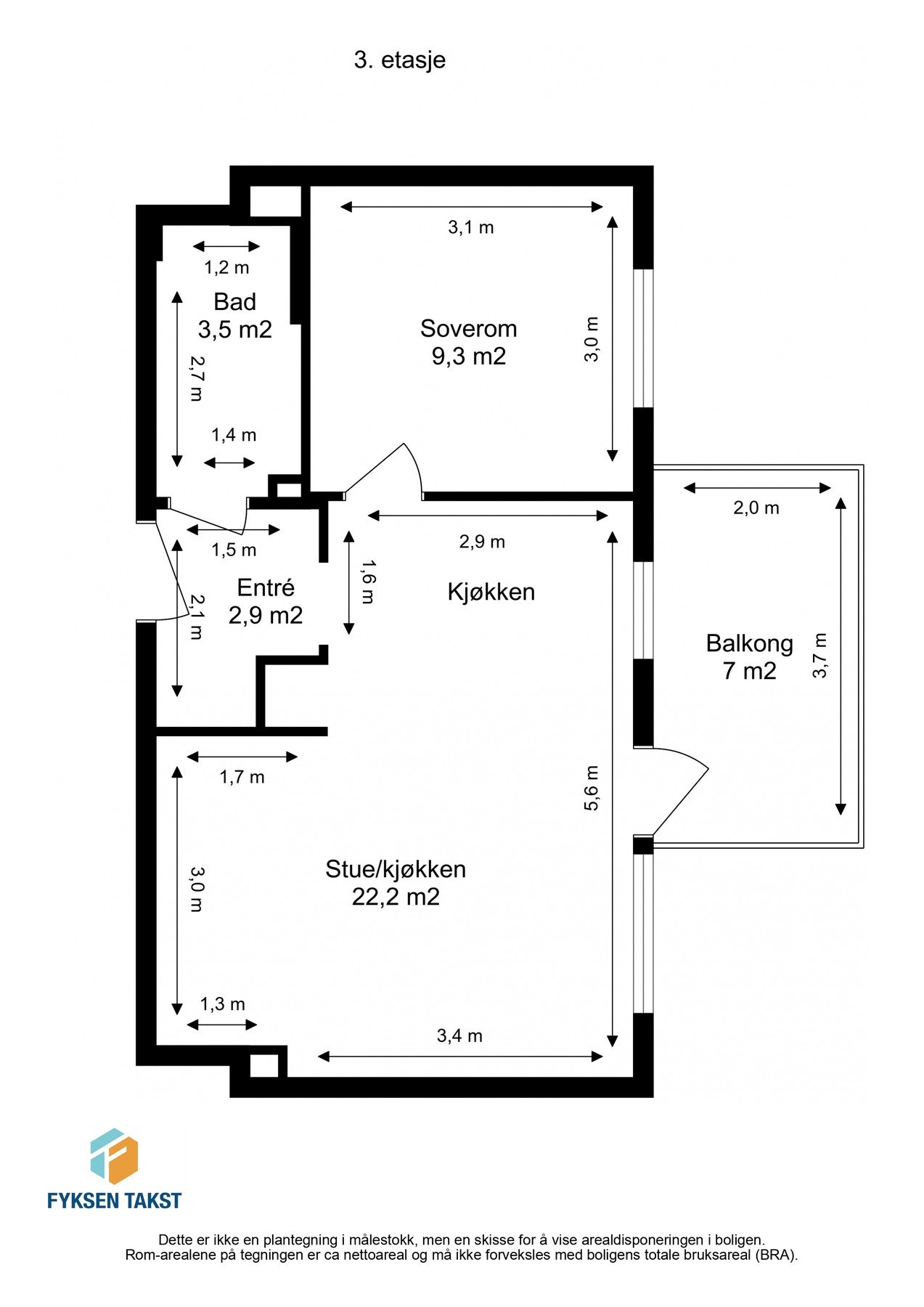 Målsatt planskisse. Galleribilde