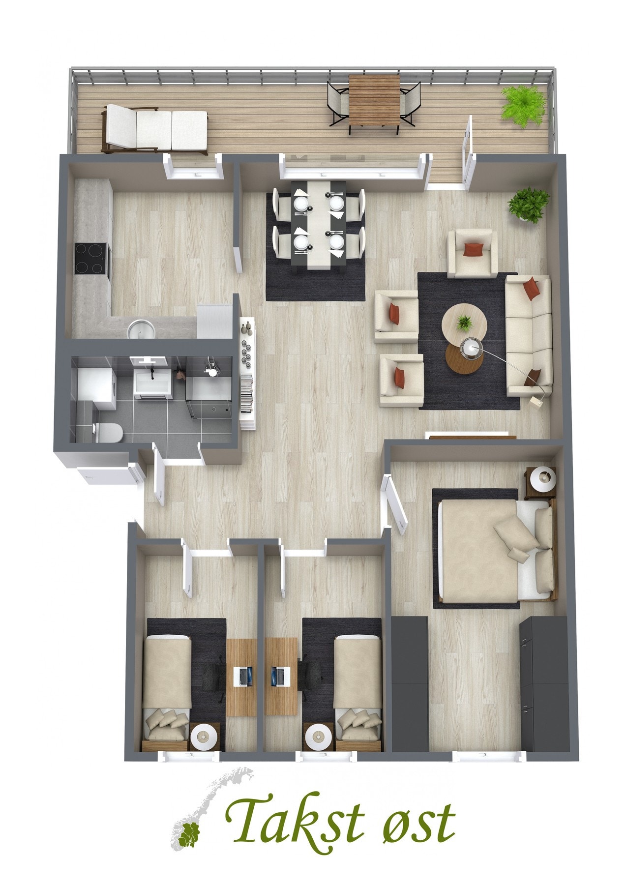 3-D plantegning Galleribilde
