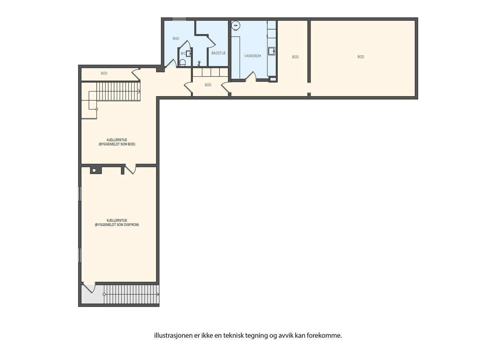 Plantegning kjeller. Galleribilde