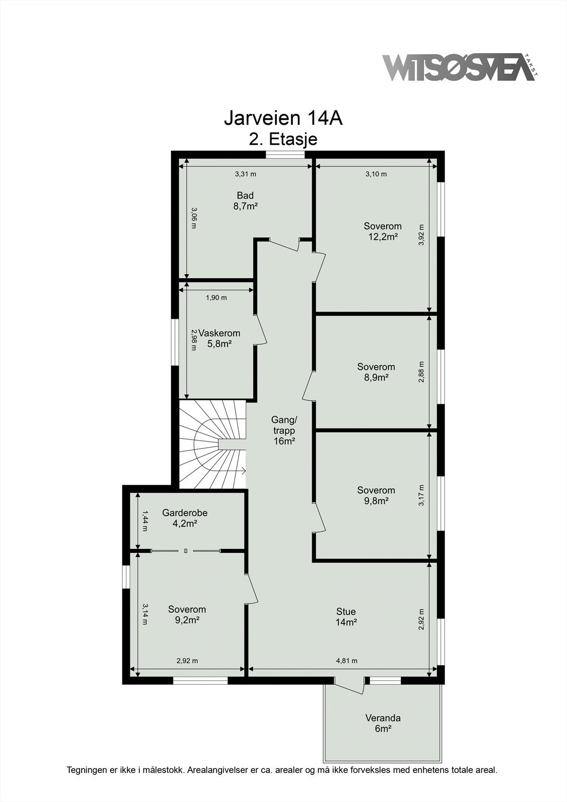 Planskisse andre etasje. Galleribilde