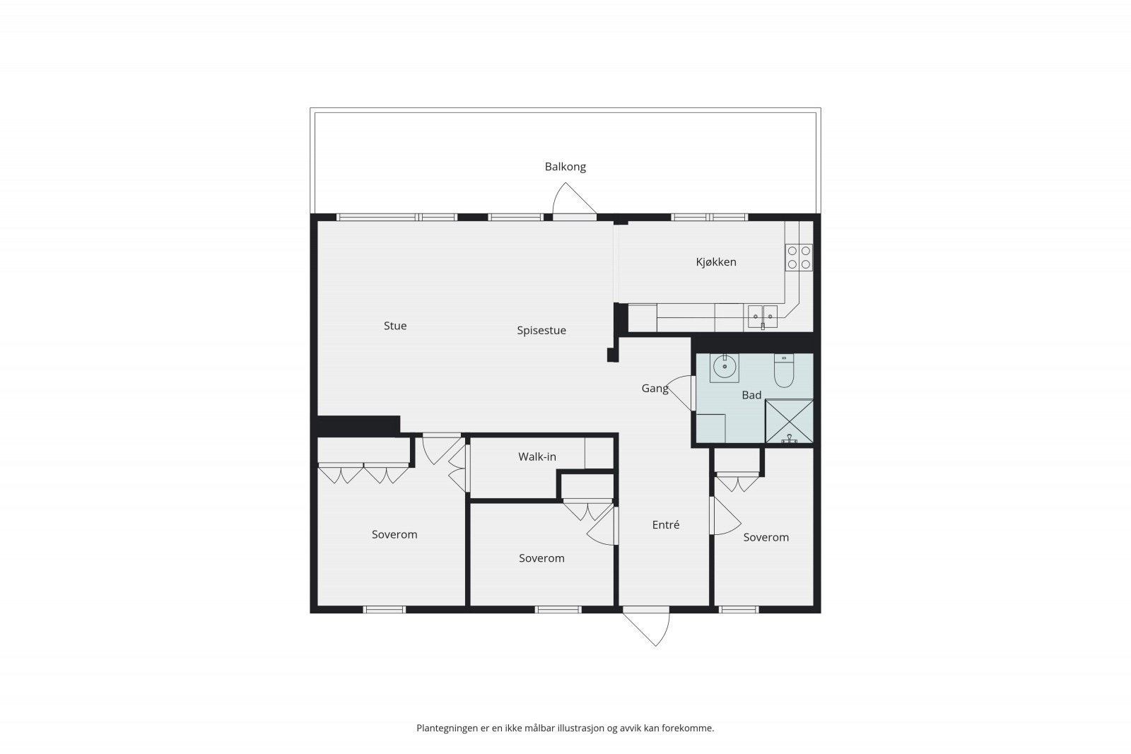 Leiligheten har en fin og praktisk planløsning. Galleribilde