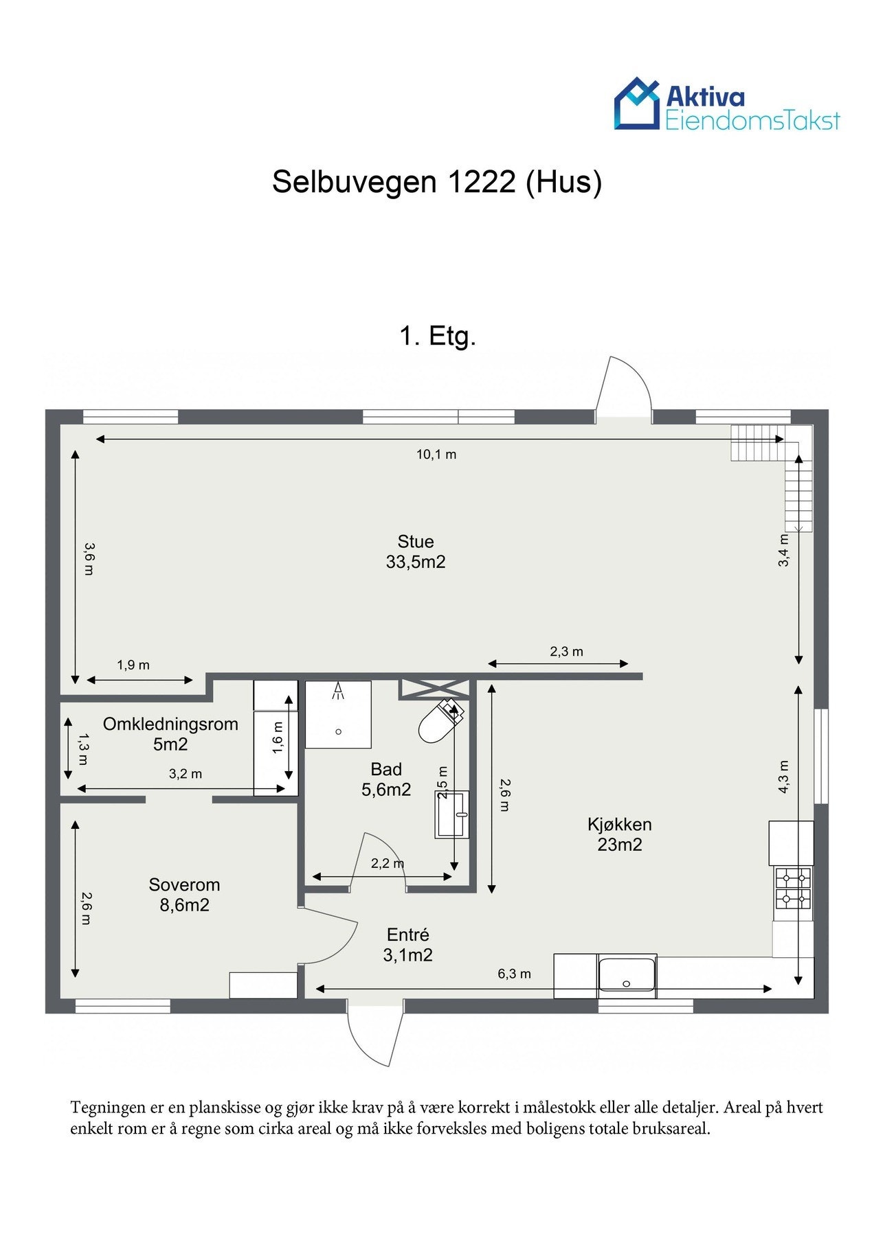 Plantegning 1 etasje. Galleribilde