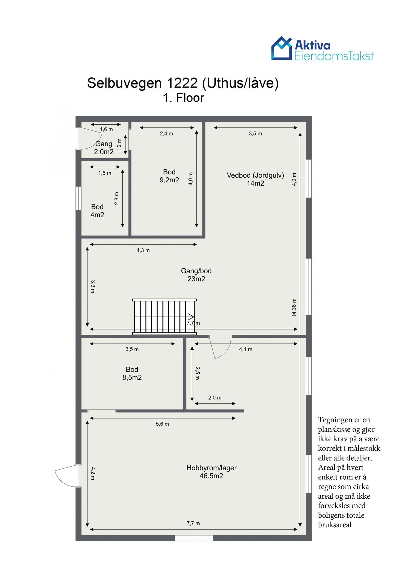 Plantegning 1. etasje låve/uthus. Galleribilde