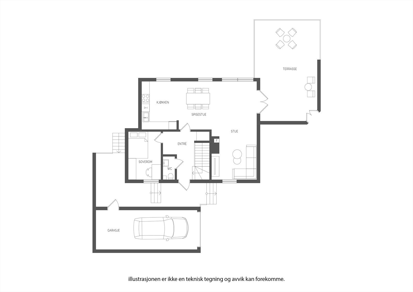 Plantegning 1. etasje Galleribilde