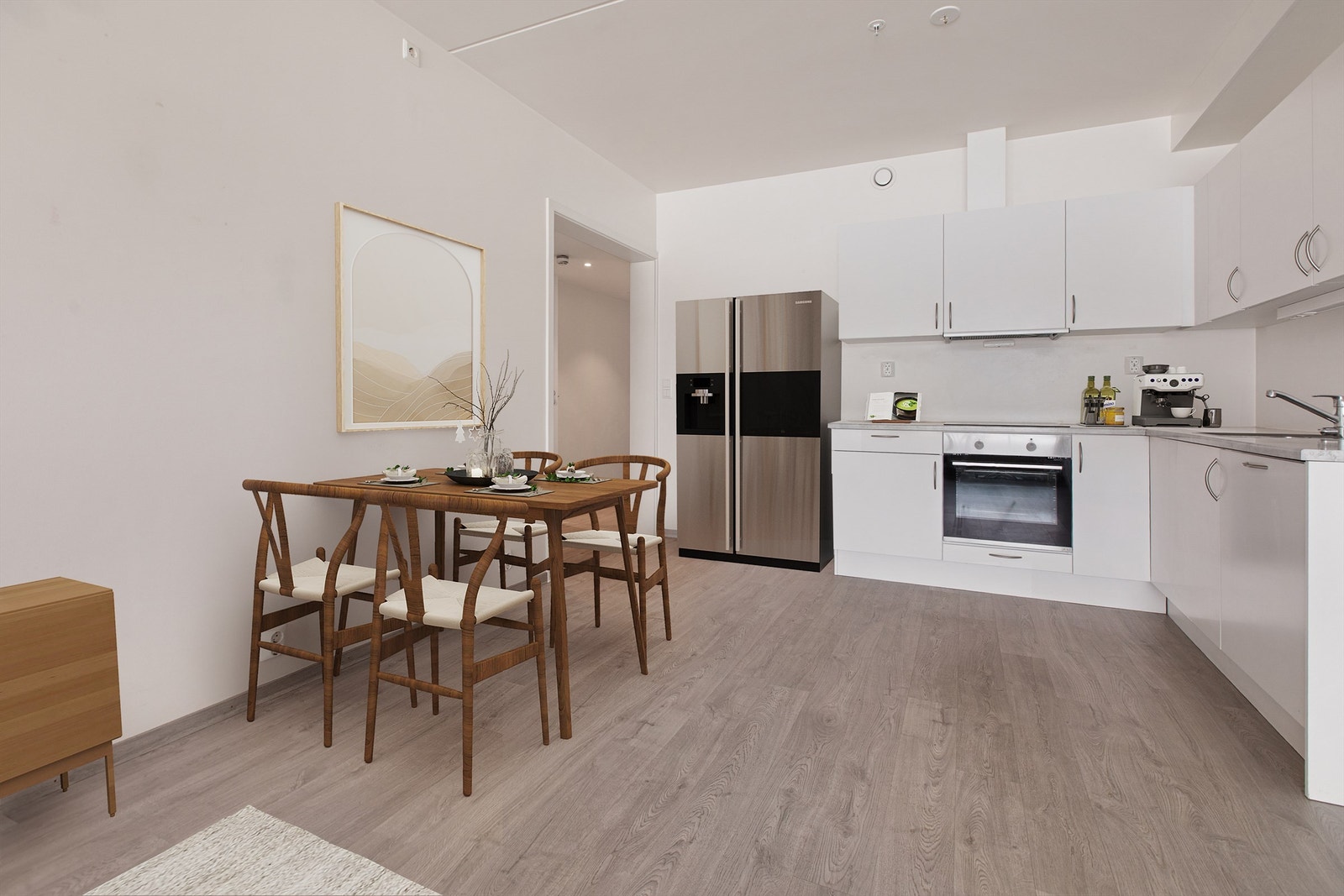 Kjøkken med god spiseplass (Bildet er digitalt stylet) Galleribilde