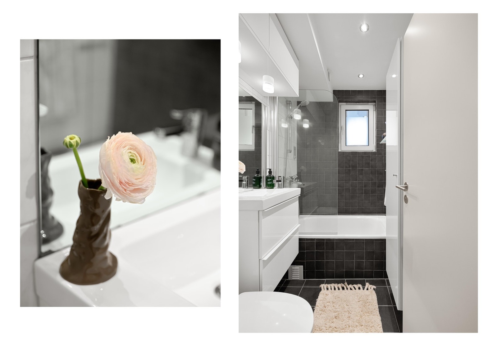 Fra entreen finner vi inngangen til badet, som ble renovert i regi av borettslaget i 2000. Galleribilde