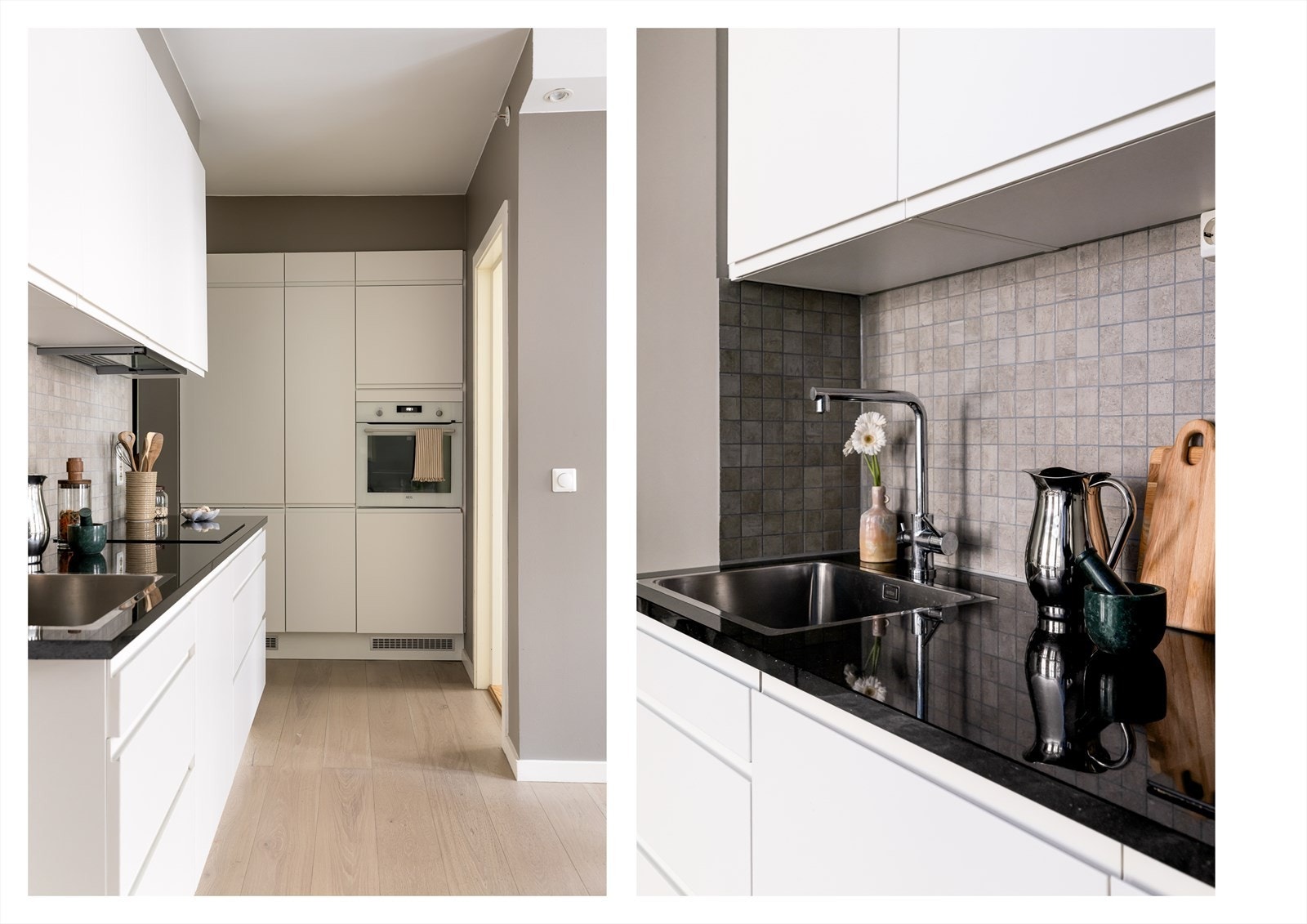 Det er integrert stekeovn, platetopp, oppvaskmaskin og kjøl/fryseskap. Galleribilde