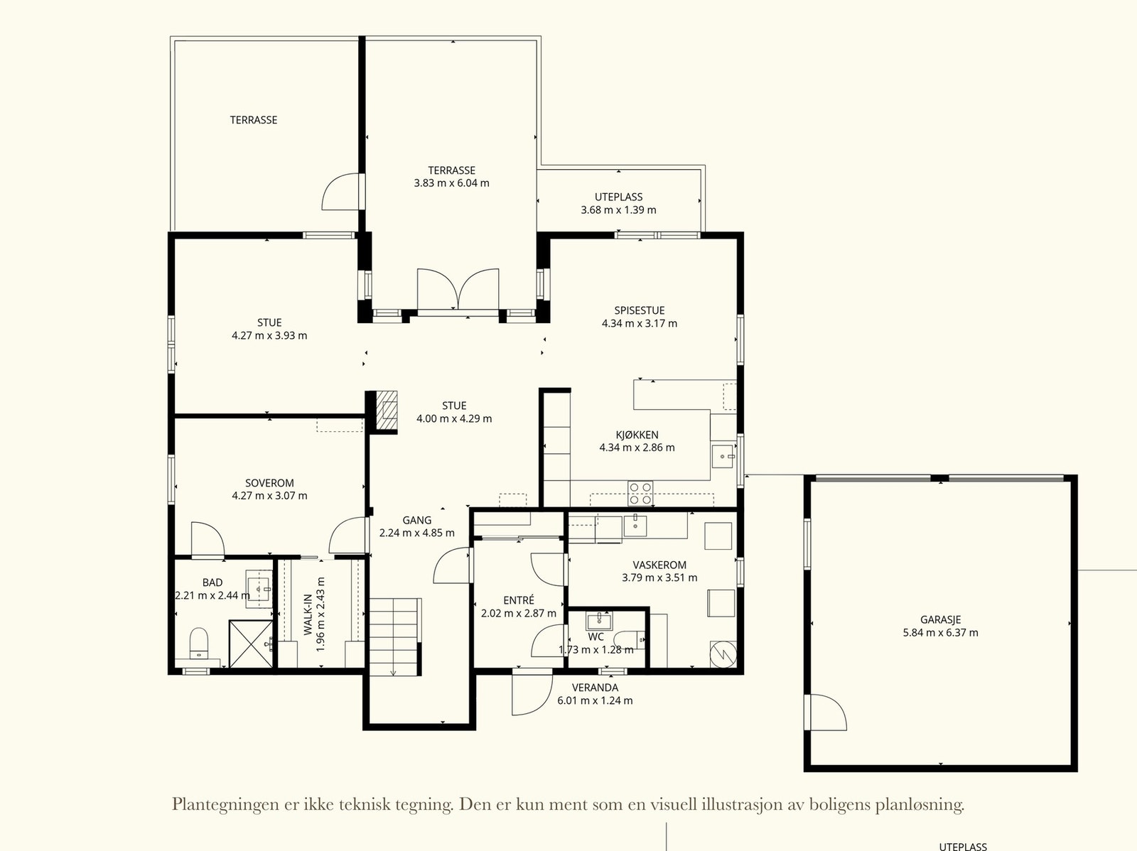 Plantegning 1. etasje, Galleribilde