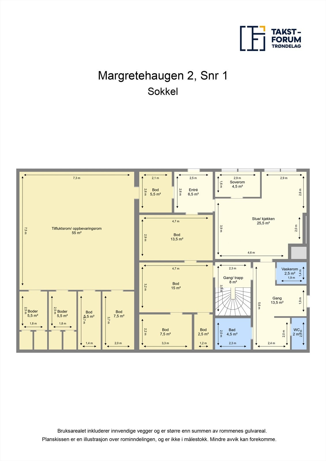 Plantegning - Sokkel. Galleribilde
