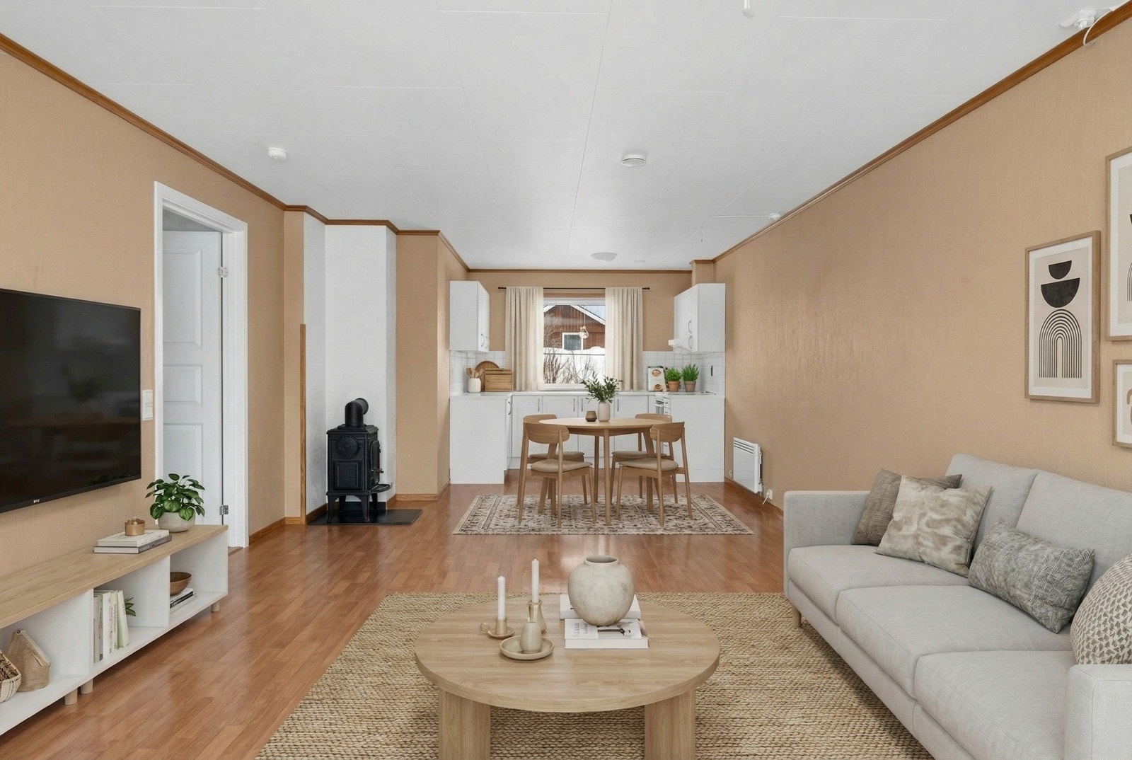 Digitalt møblert stue Galleribilde