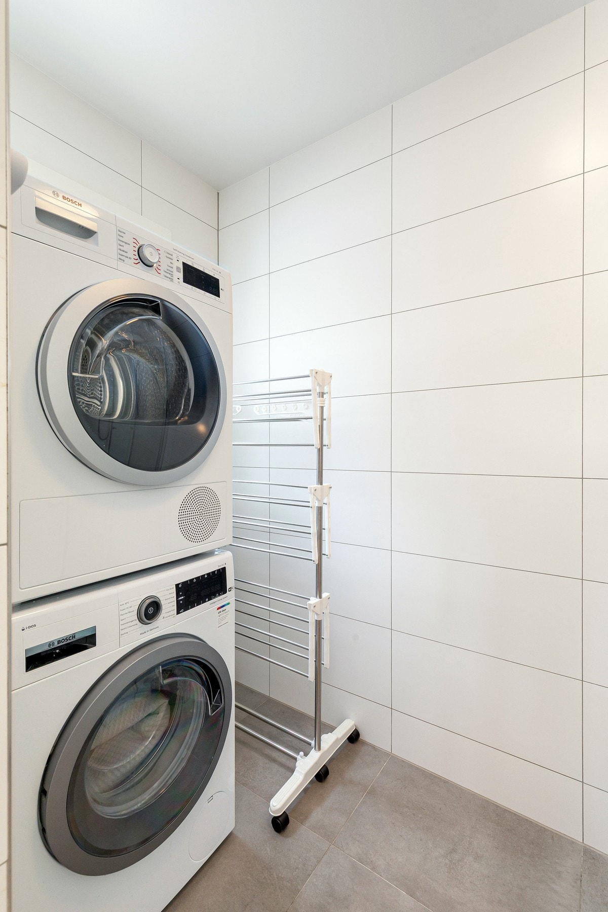 Her er det opplegg for både vaskemaskin og tørketrommel. Galleribilde