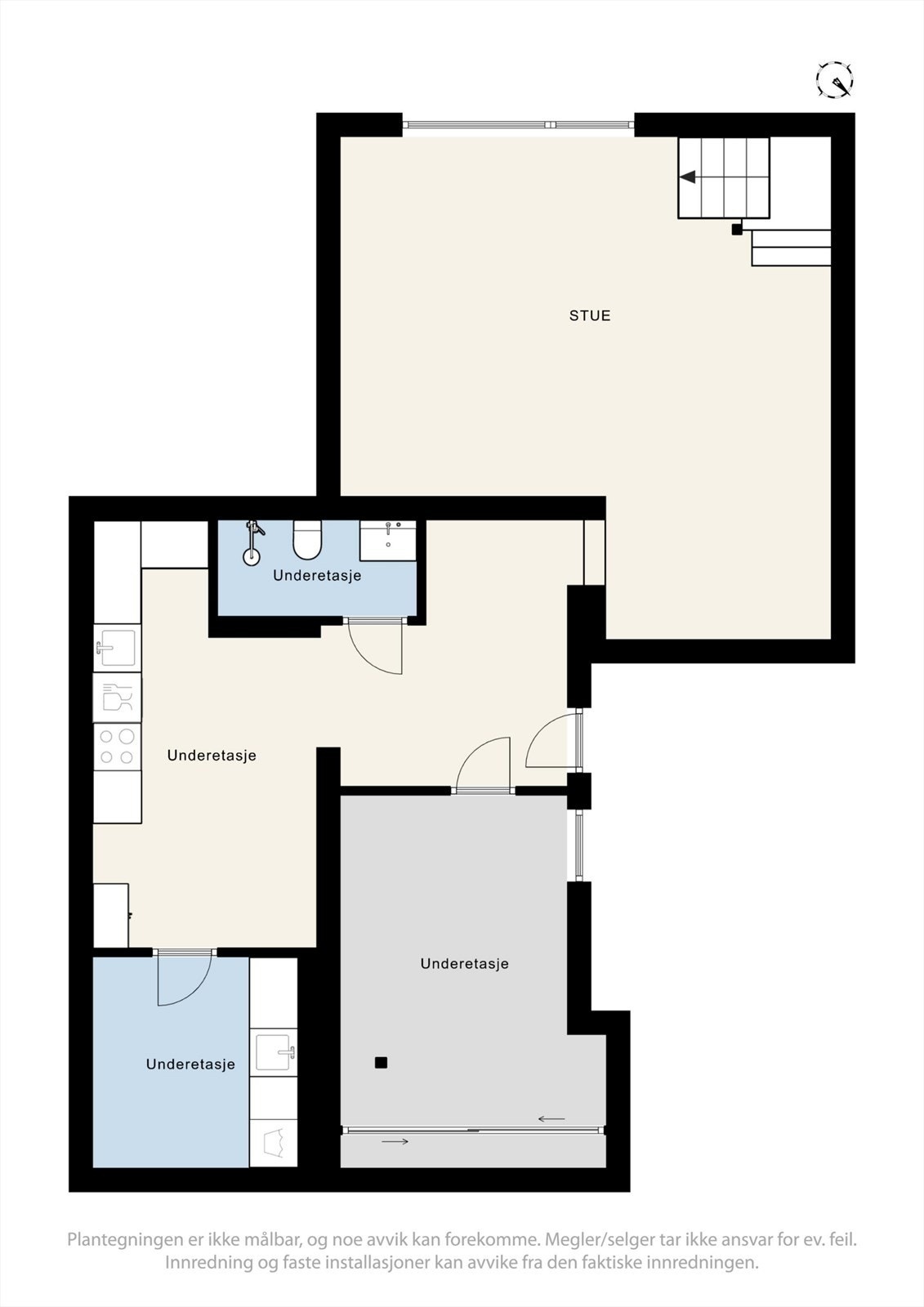 Plantegning underetasje. Galleribilde