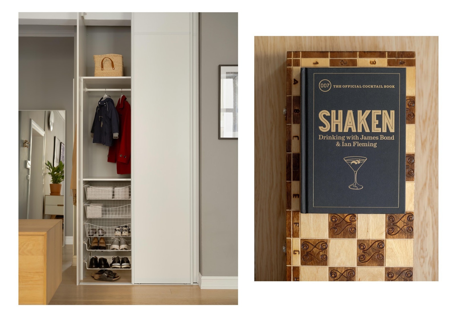 Skyvedørsgarderoben er praktisk plassert ved entréen, her har du plass til å henge fra deg yttertøy og sette fra deg sko. Galleribilde