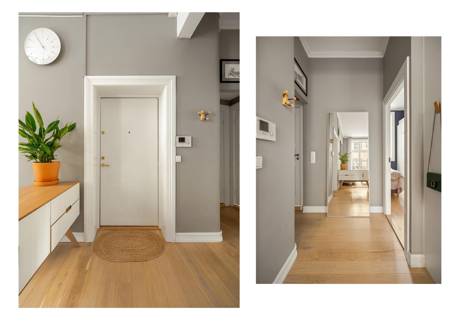 Nemlig hovedsoverom og baderom. På bilde til høyre ser vi inngang til det siste soverommet, baderom og separat toalett. Galleribilde