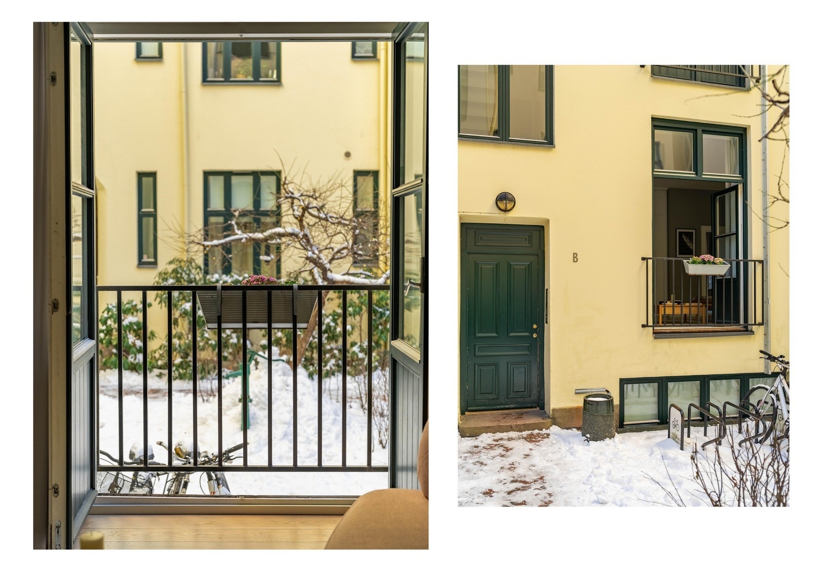 Den franske balkongen kan selvfølgelig åpnes helt opp, som setter en romantisk og hyggelig stemning. Galleribilde