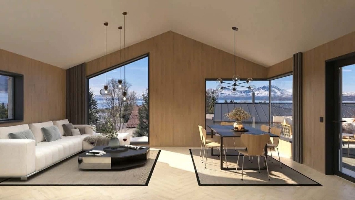 Boligen vil få en fantatsik stue med en nydelig utsik! Galleribilde