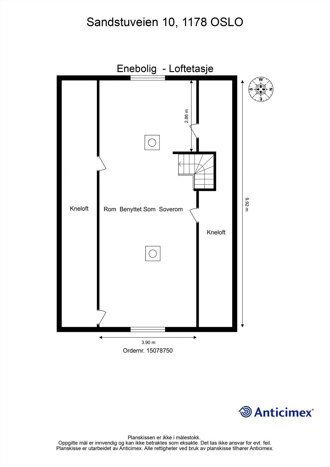 Plantegning - Loftetasje Galleribilde