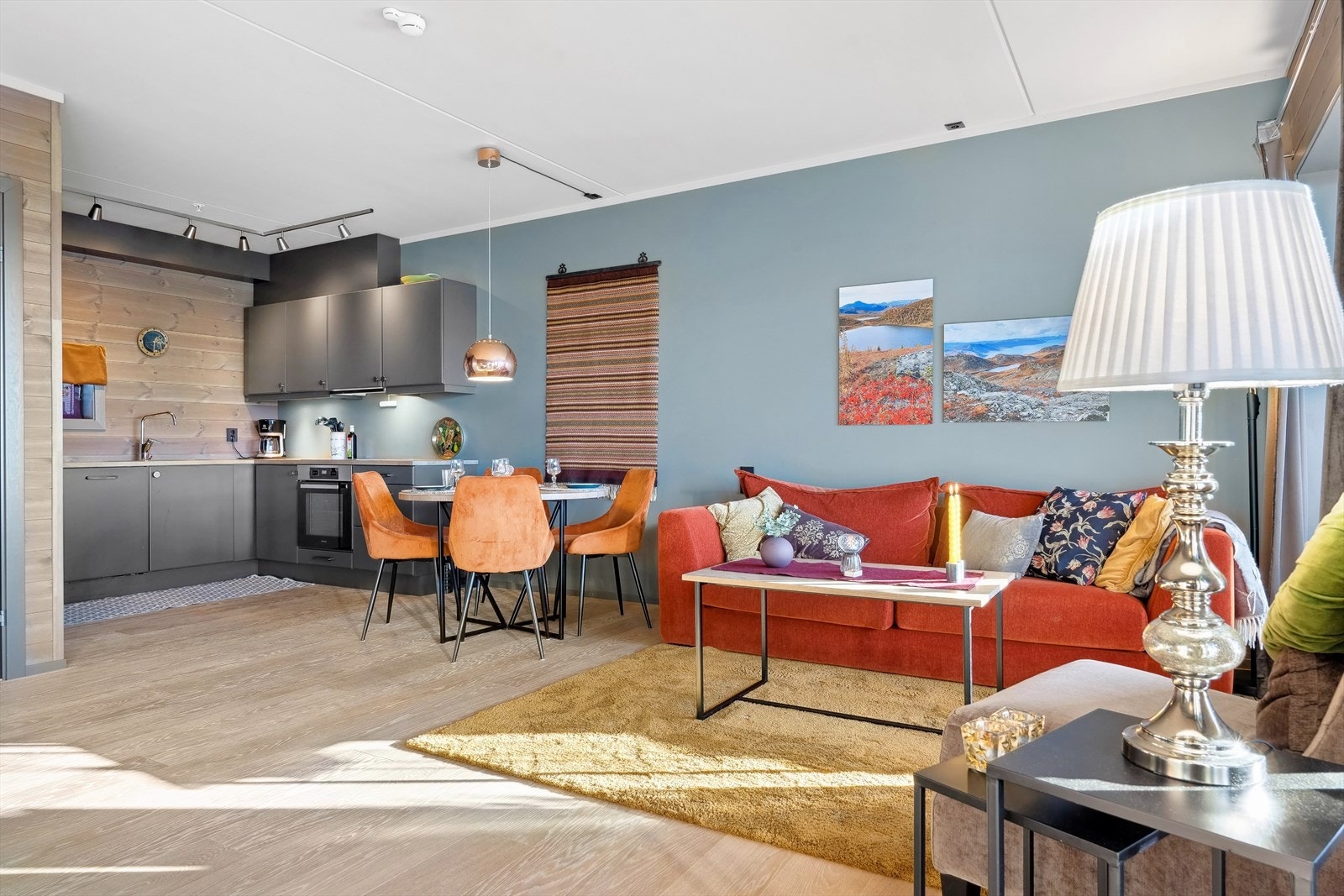 Plass til både sofa- og spisegruppe. Galleribilde