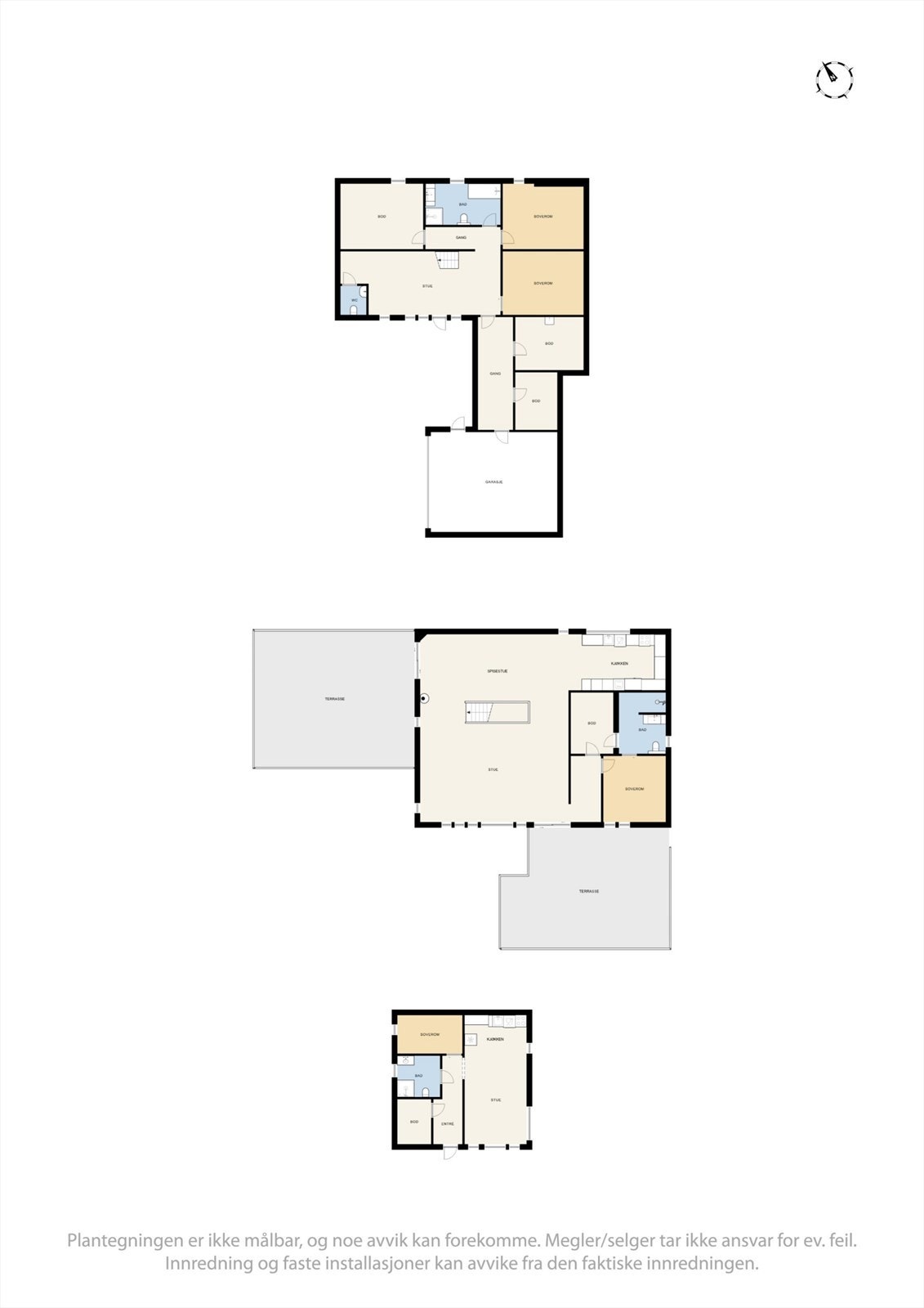 Boligen er fordelt over to etasjer og inneholder en romslig hoveddel og en separat hybel. Galleribilde